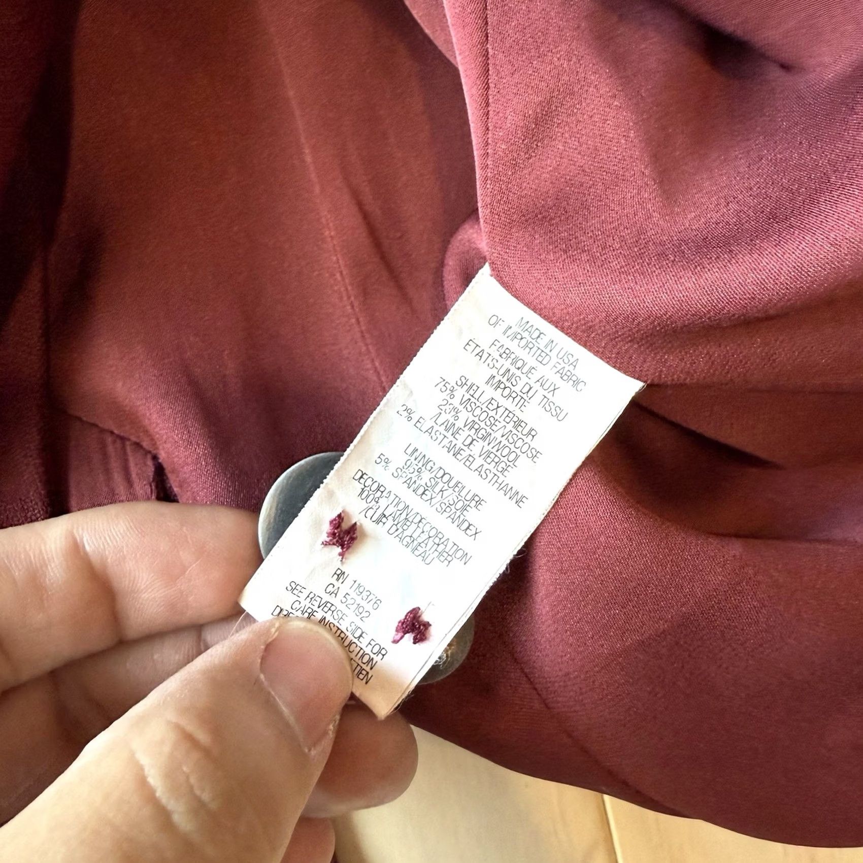 Helmut Lang Helmut Lang Blazer Women's Maroon V Neck Single Button New York Glam Size S / US 4 / IT 40 - 6 Thumbnail