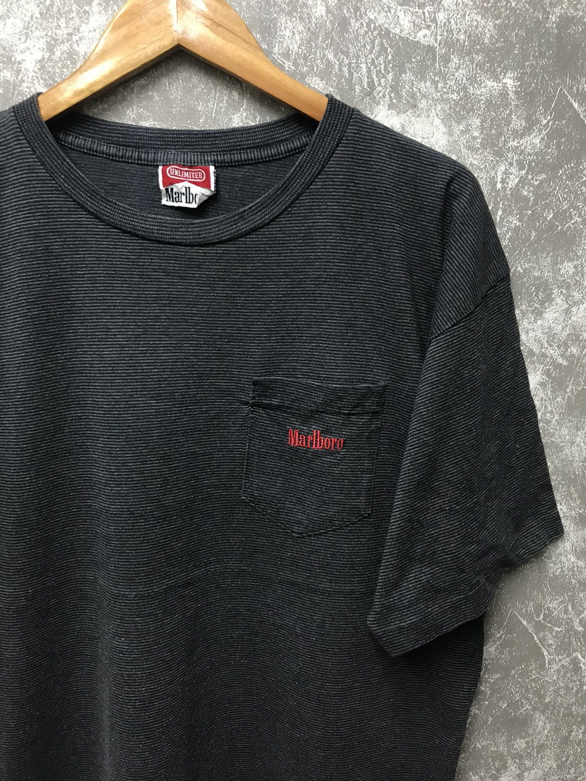 Marlboro × Marlboro Adventure Team × Vintage Vintage90s Marlboro Striped Single Stitch T-shirt Size US XL / EU 56 / 4 - 7 Thumbnail