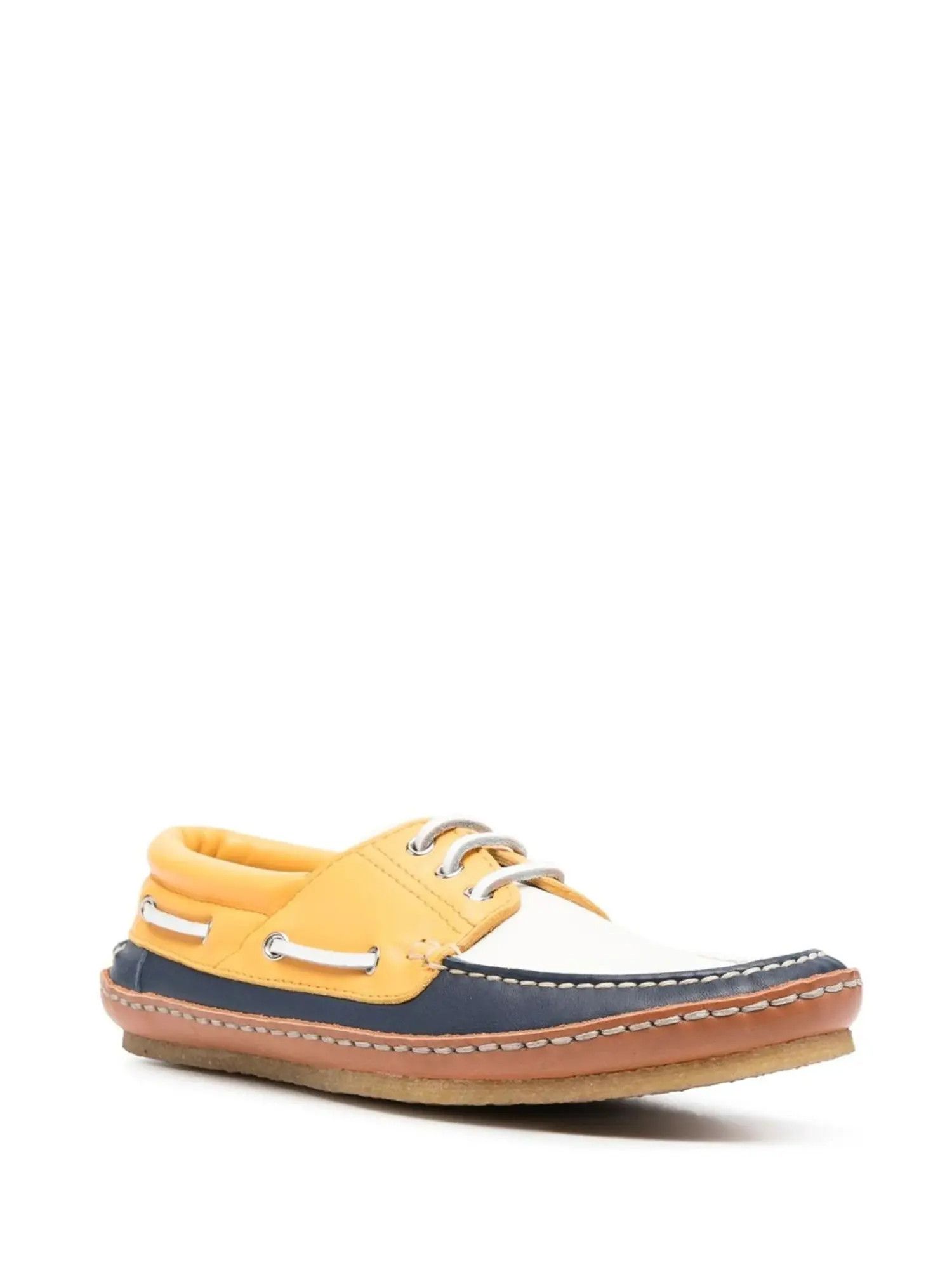 Saint Laurent Paris o1b1hav111224 Ashe Boat Shoes in Smooth Leather Multicolor Size US 11.5 / EU 44-45 - 2 Thumbnail