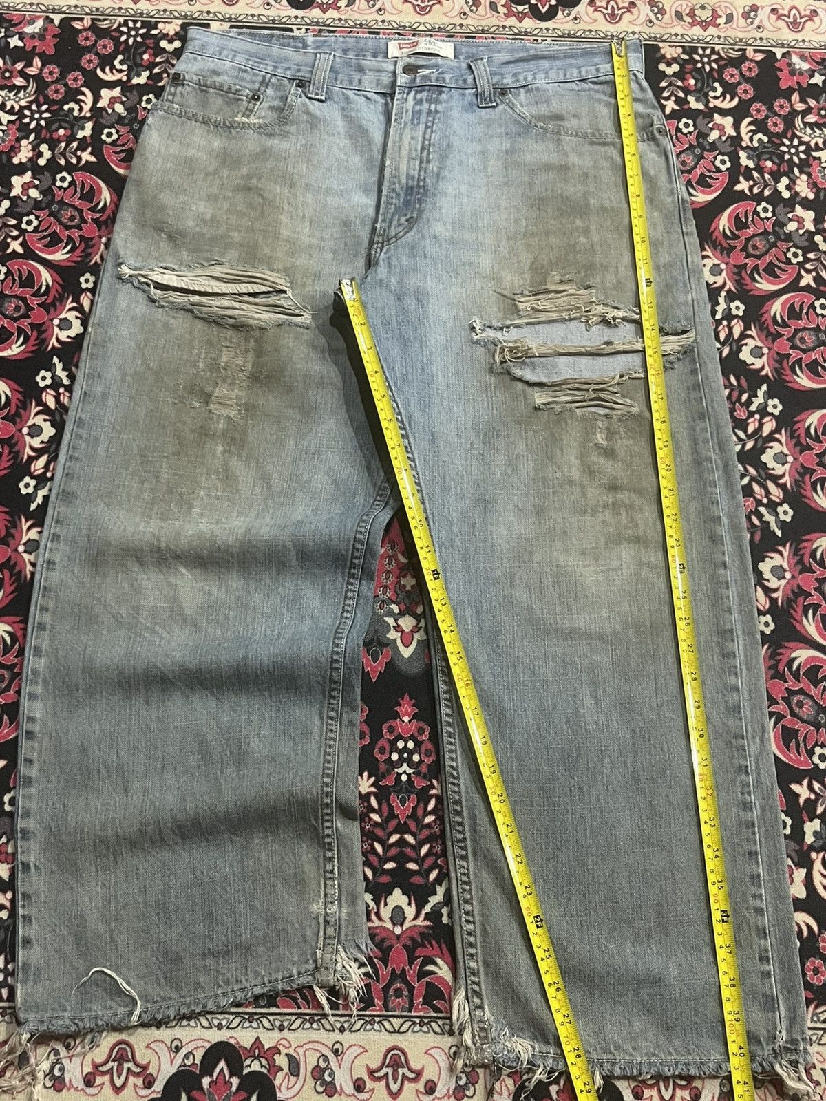 Levi's Vintage Levi’s 569 Light Rusty Blue Distressed Loose Jeans Size US 38 / EU 54 - 12 Thumbnail