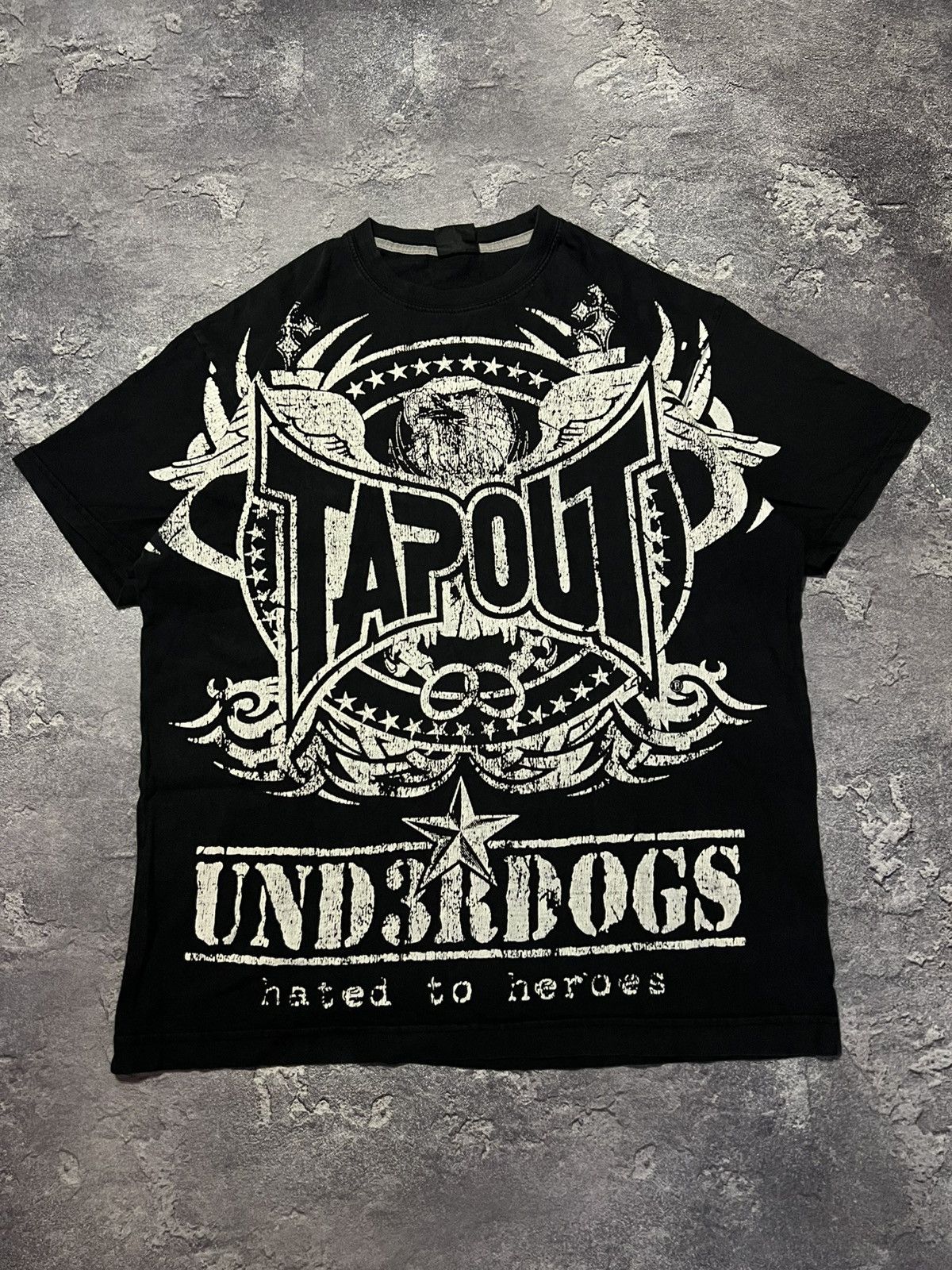 Tapout Y2K Vintage Rare Overprint Tapout Tee Streetweat Sk8 Rap 90s Size US L / EU 52-54 / 3 - 1 Thumbnail