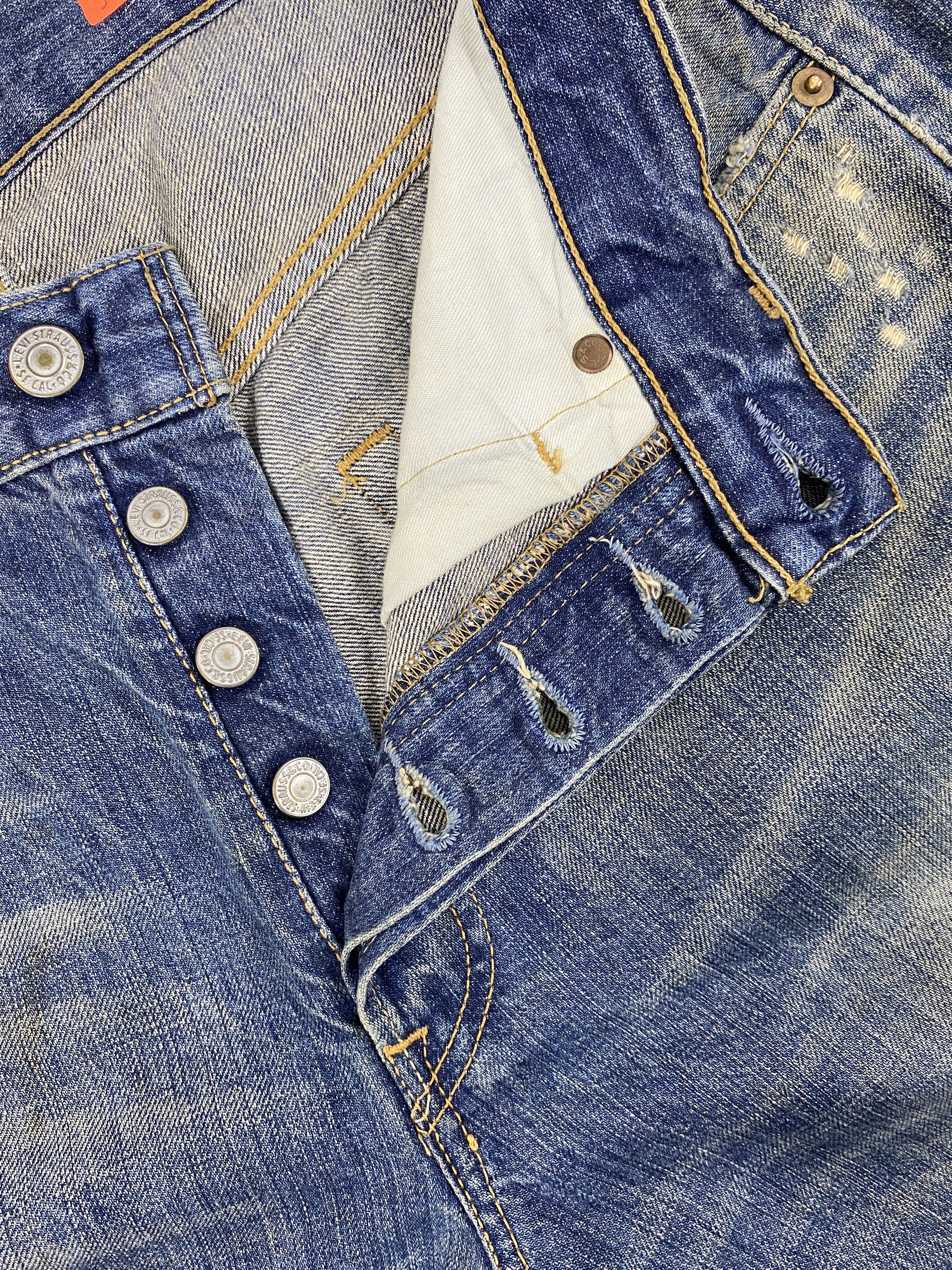 Japanese Brand Ripped Distressed Vintage Levi's 501 33x30 Denim -JN2463 Size US 33 - 6 Thumbnail