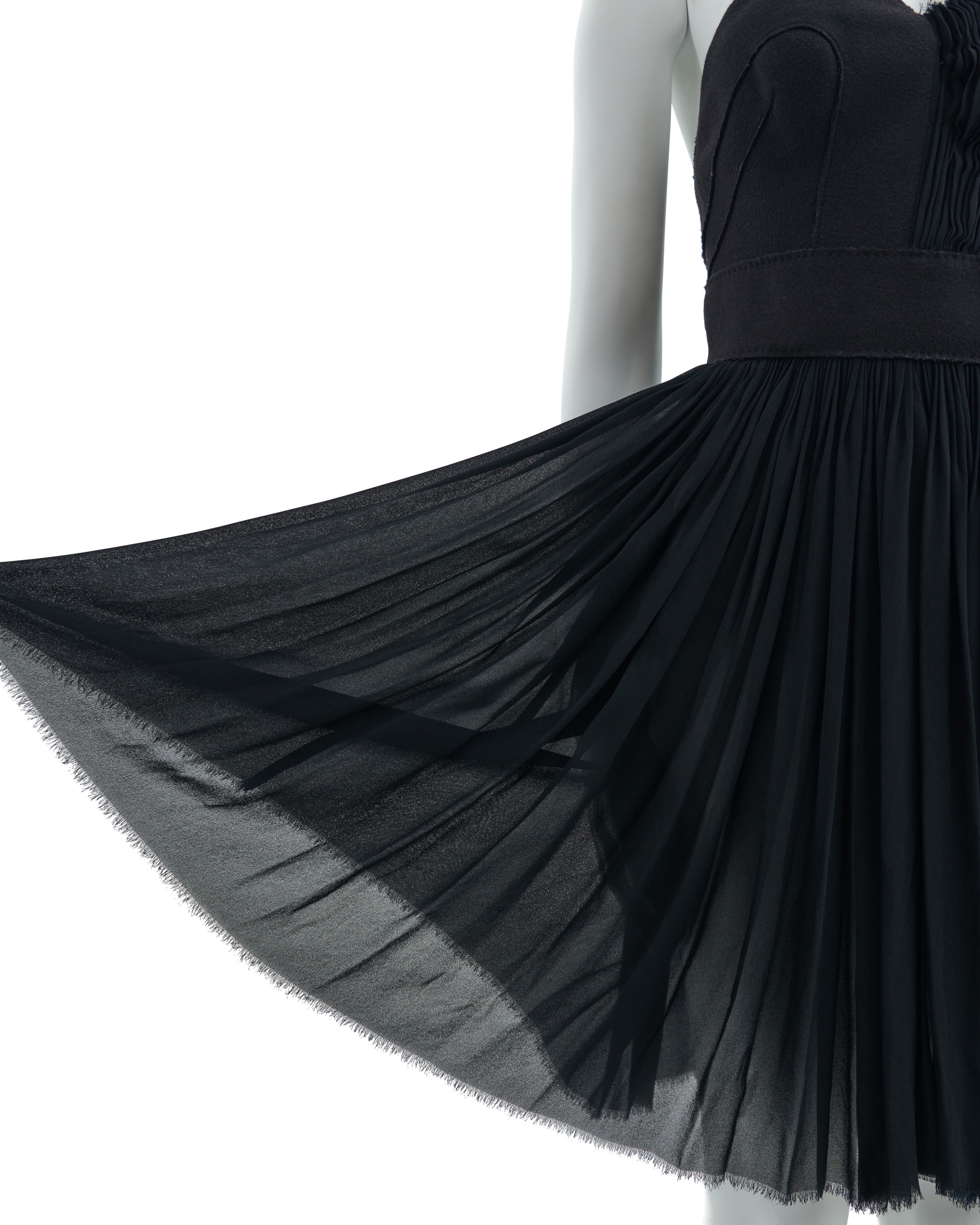 Prada Prada F/W 2006 Black strapless chiffon dress Size S / US 4 / IT 40 - 9 Thumbnail