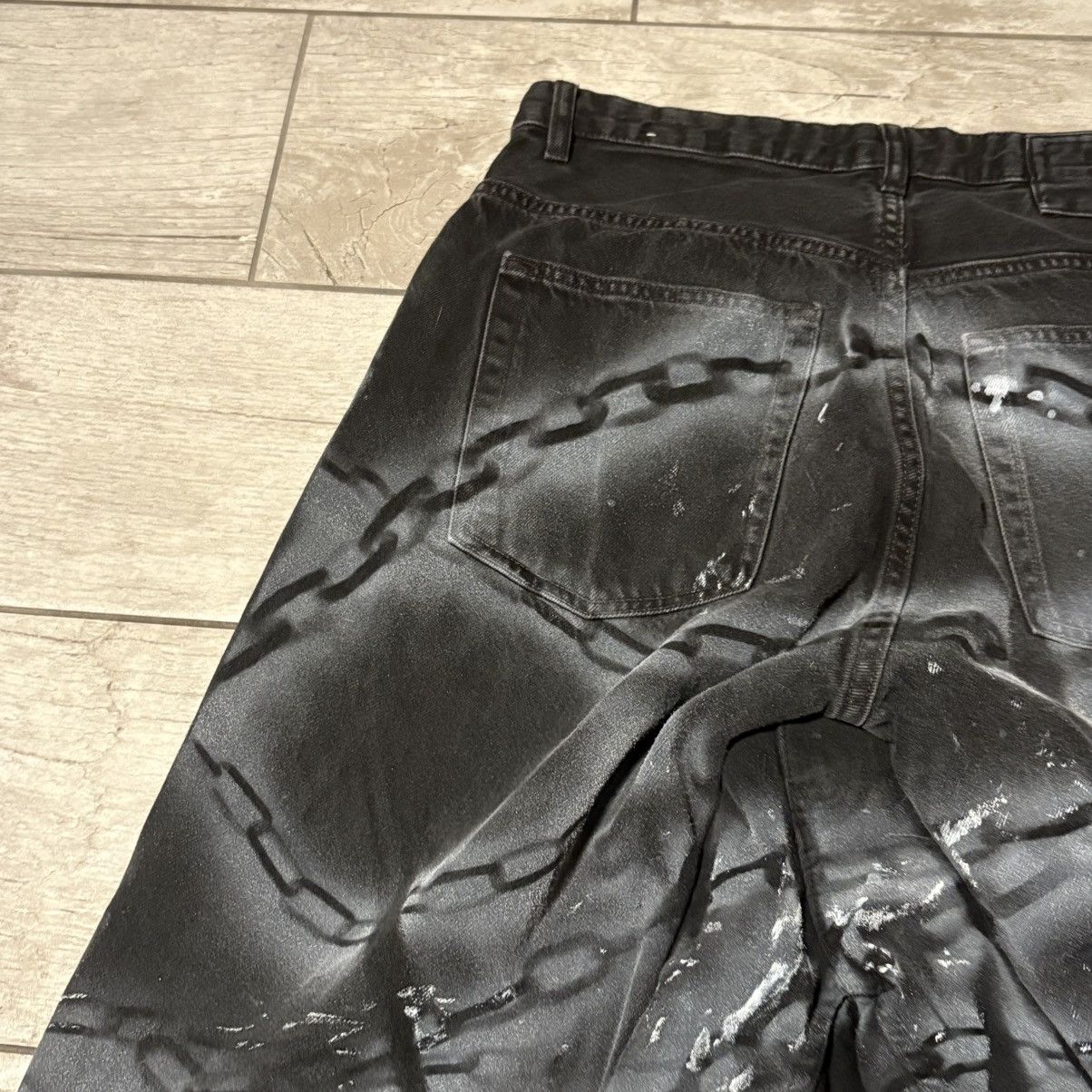 Japanese Brand Black Wide jeans with Chains Handmade Baggy Y2K Streetwear Size US 36 / EU 52 - 4 Thumbnail