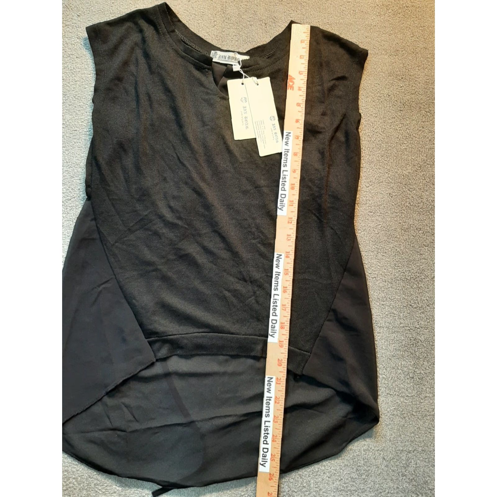 Vintage Jin Fang Rong Womens M Top Sleeveless Black NEW Casual Cardigan Medium M Womens Size M / US 6-8 / IT 42-44 - 3 Thumbnail
