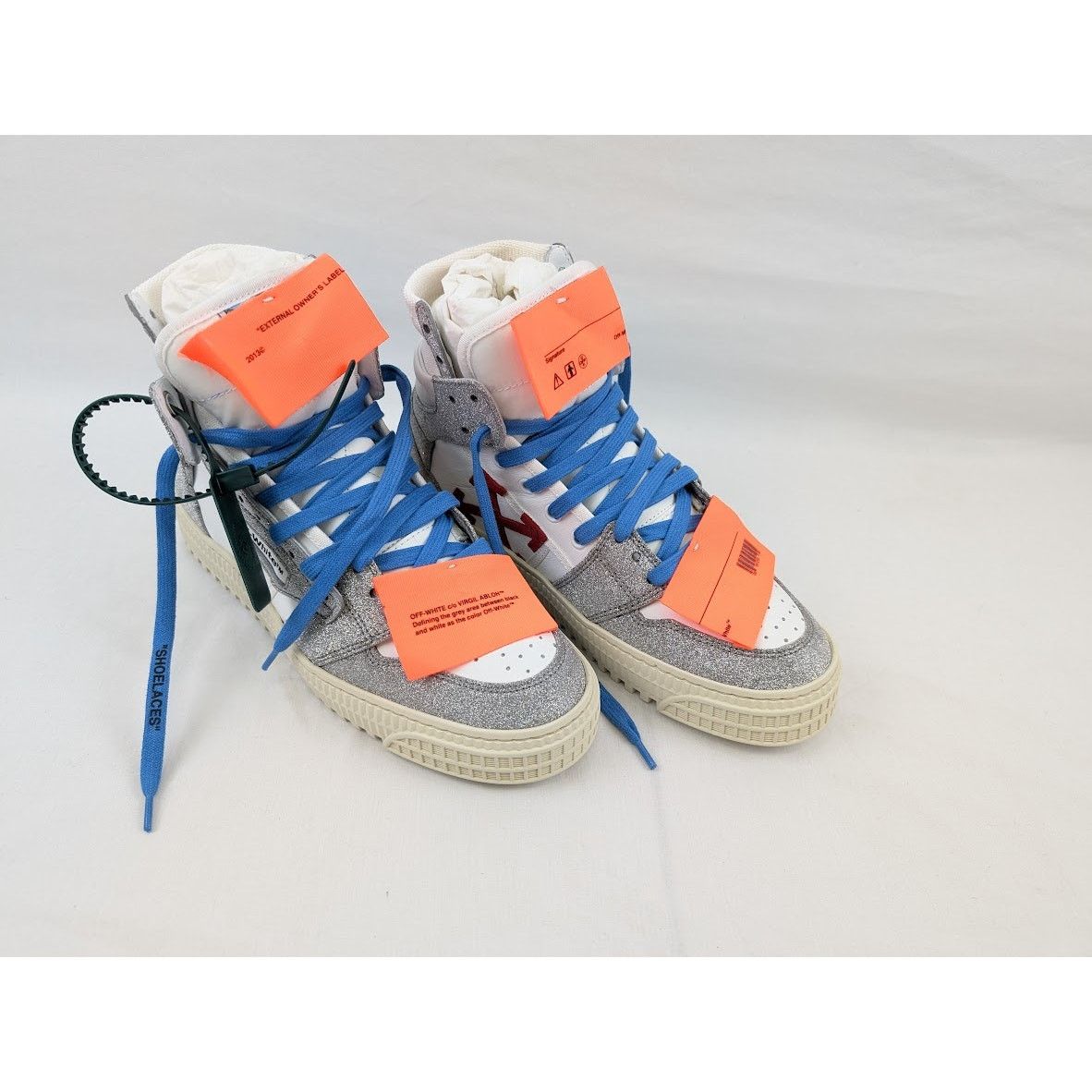 Off-White o1rshd1 3.0 Off Court Special Glitter Hi Top Sneakers Size US 8 / IT 38 - 11 Thumbnail