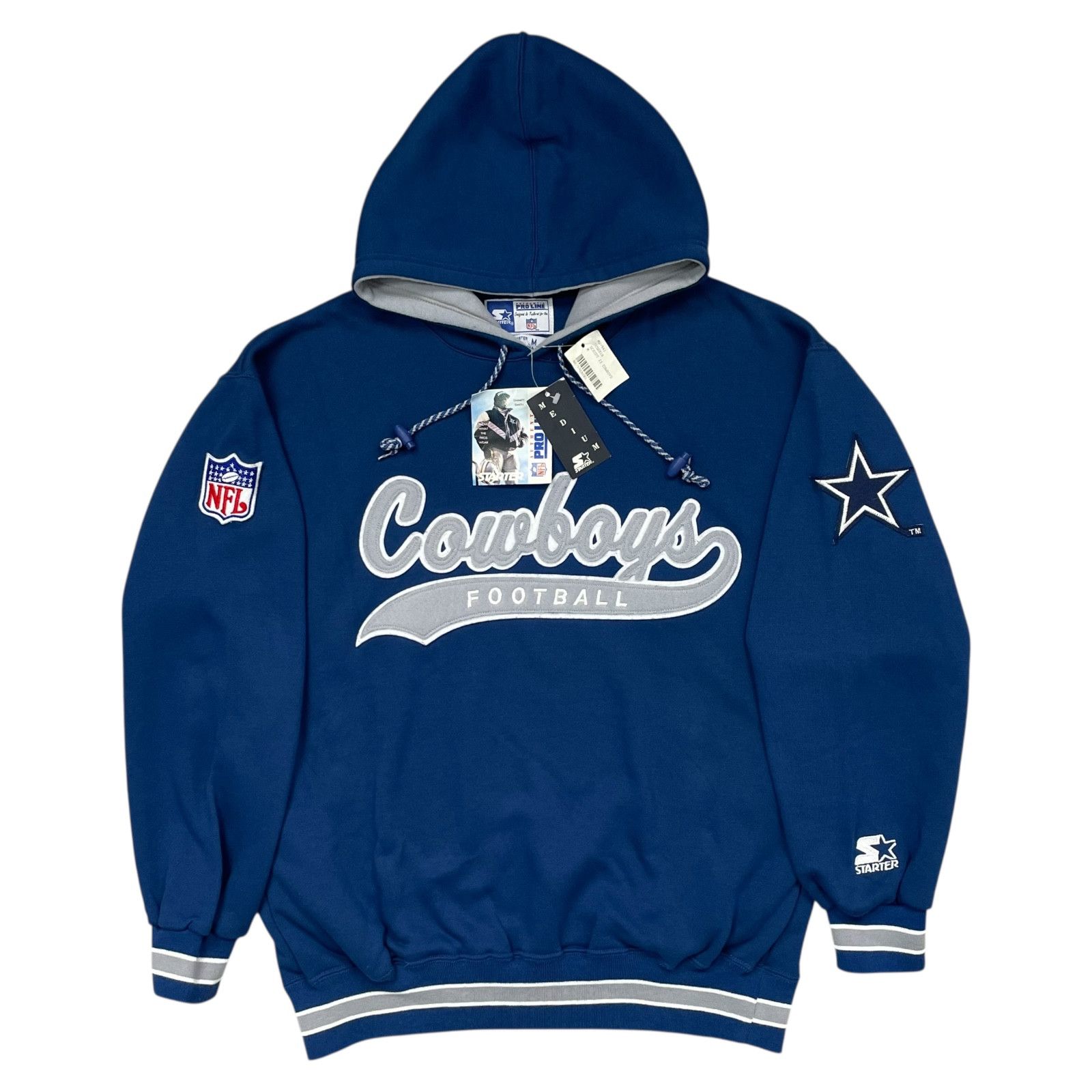 NFL DEADSTOCK VTG 90s DALLAS COWBOYS STARTER HOODIE SCRIPT LOGO Size US M / EU 48-50 / 2 - 1 Thumbnail