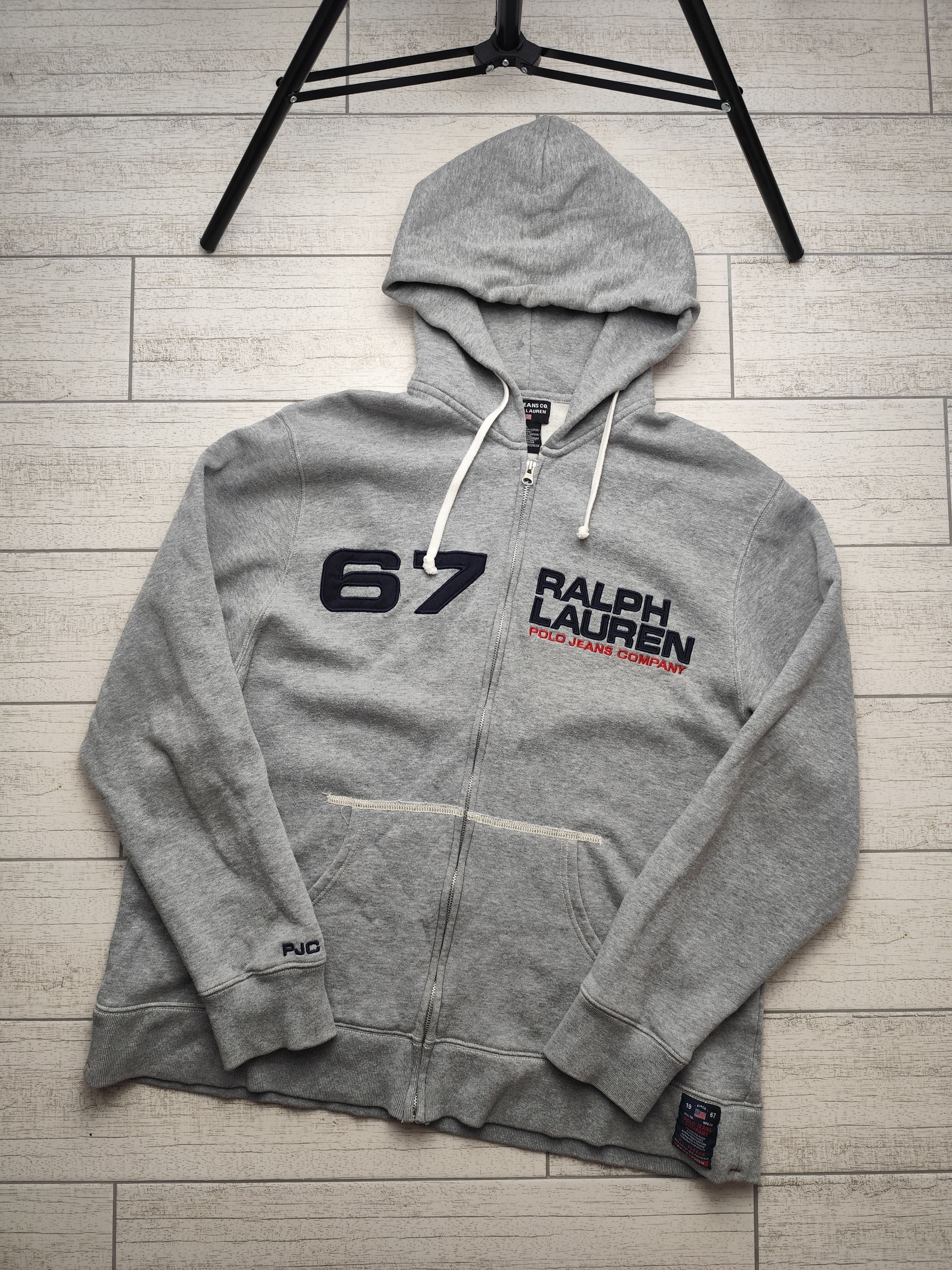 Polo Ralph Lauren Vintage streetwear Polo Ralph Lauren Gray Zip Hoodie Logo Size US L / EU 52-54 / 3 - 1 Thumbnail