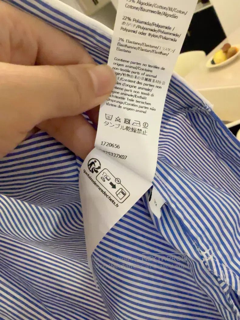 Loewe Loewe Blue and White Striped Oversized Collar Shirt Size XS / US 0-2 / IT 36-38 - 5 Thumbnail