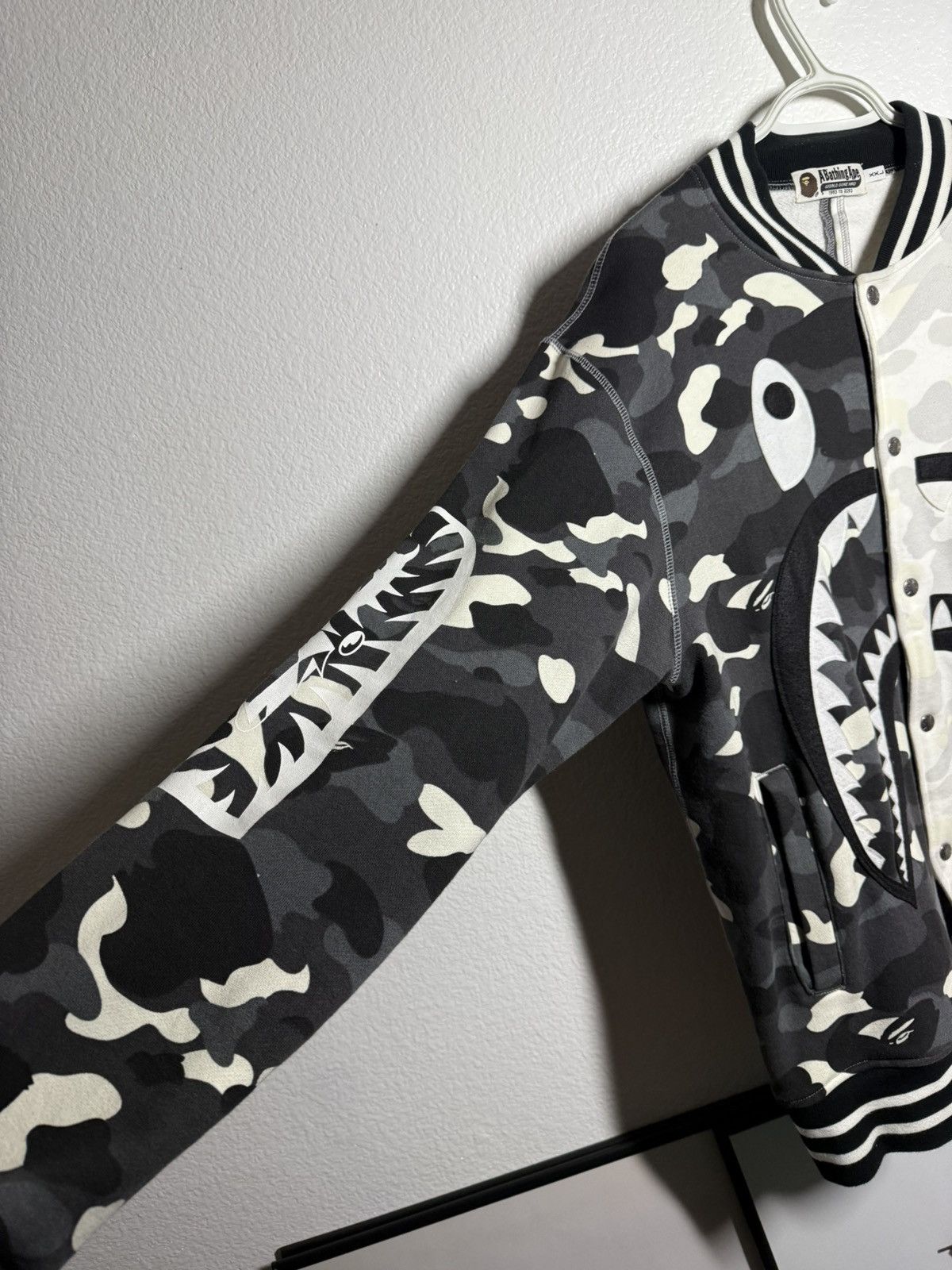 Bape Bape City Camo Shark Sweat Varsity Jacket GLOW IN THE DARK Size US XXL / EU 58 / 5 - 6 Thumbnail