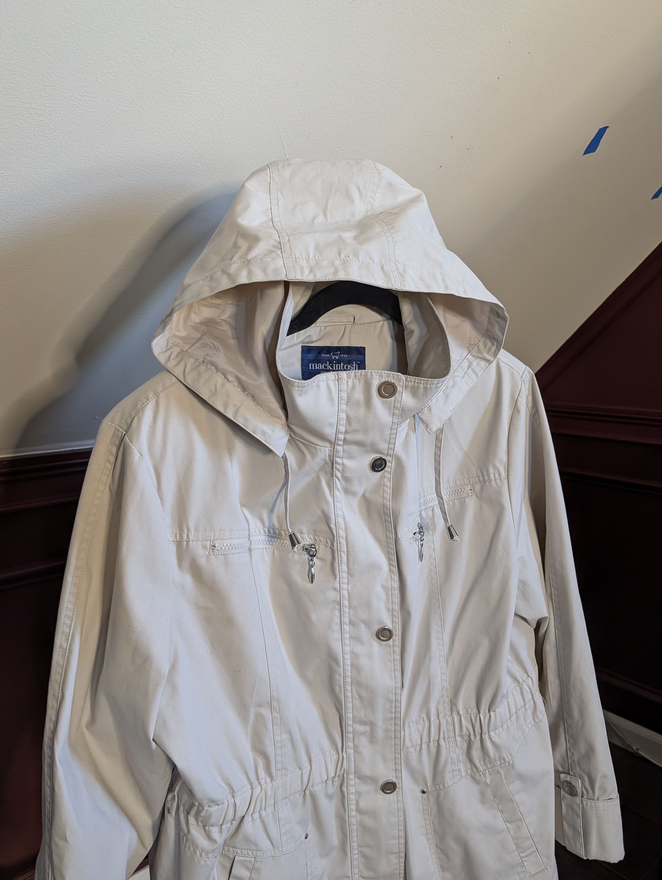 Mackintosh Iconic khaki zip-up snap button removable hood coat Size XL / US 12-14 / IT 48-50 - 2 Thumbnail
