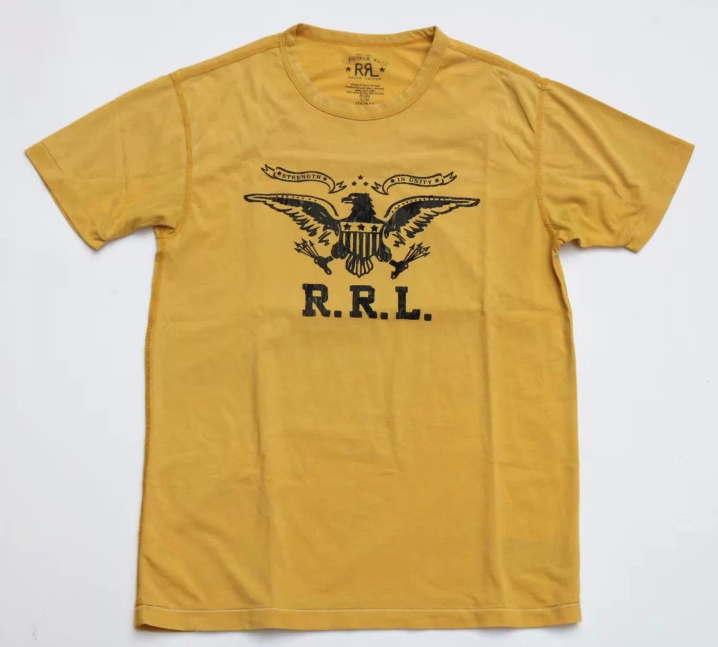 RRL Ralph Lauren RRL/Double RL 2023 Vintage Yellow Eagle Print Crewneck T-Shirt Size US S / EU 44-46 / 1 - 1 Thumbnail