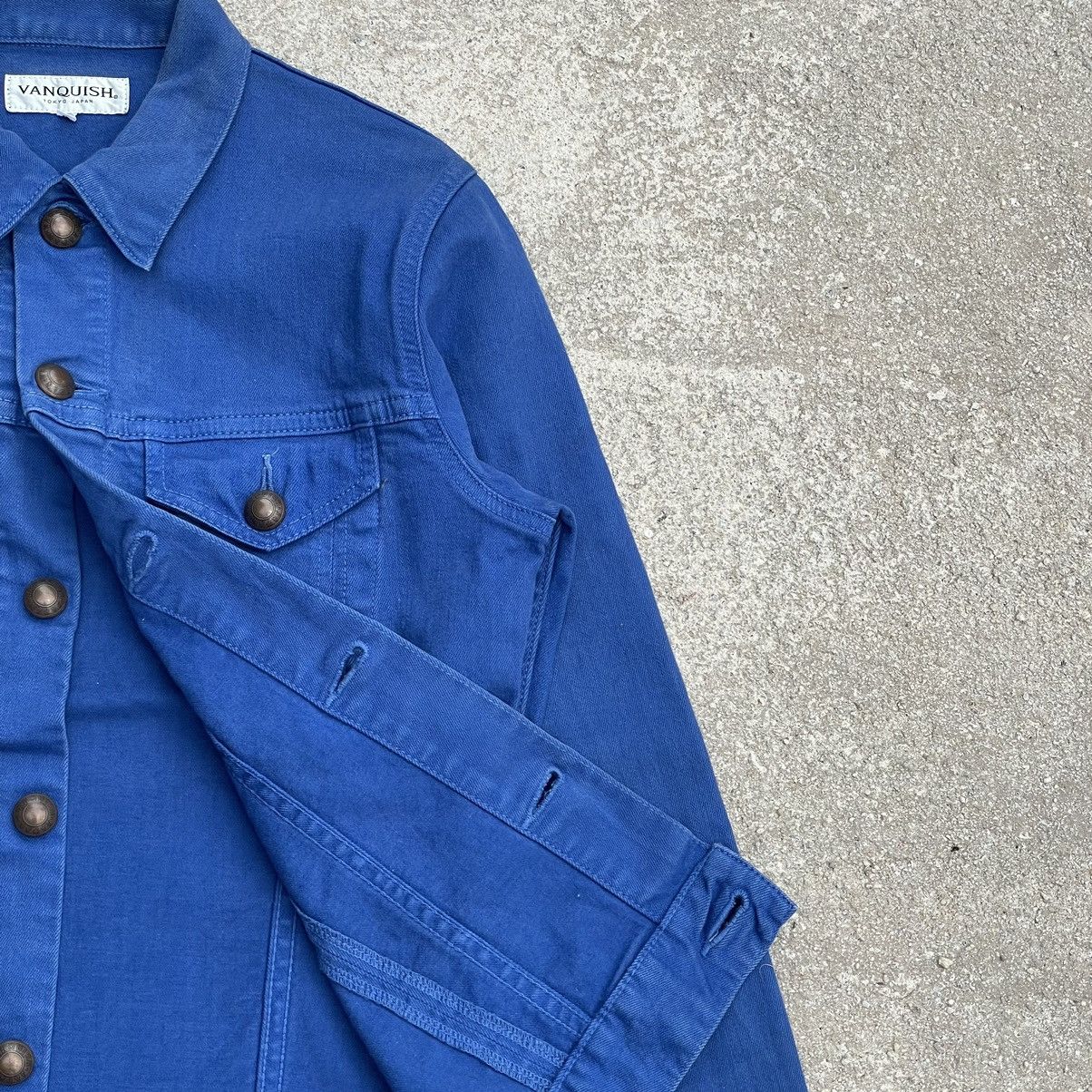 Vanquish “VANQUISH” VINTAGE BLUE DENIM JACKET Size S / US 4 / IT 40 - 2 Thumbnail
