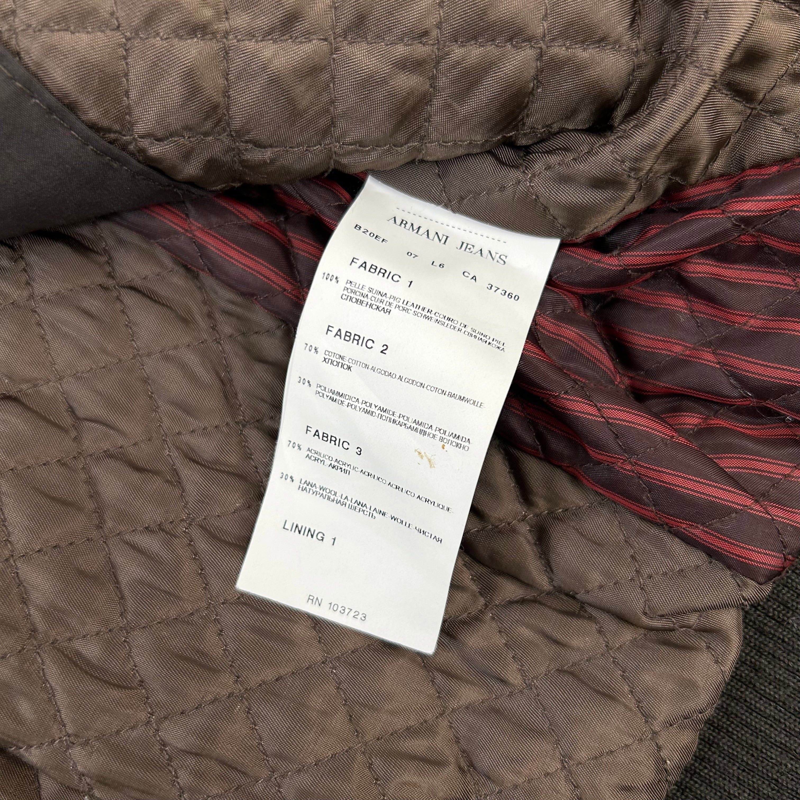 Armani Armani Jeans Leather Nylon Multipocket Cargo Jacket Size US M / EU 48-50 / 2 - 6 Thumbnail