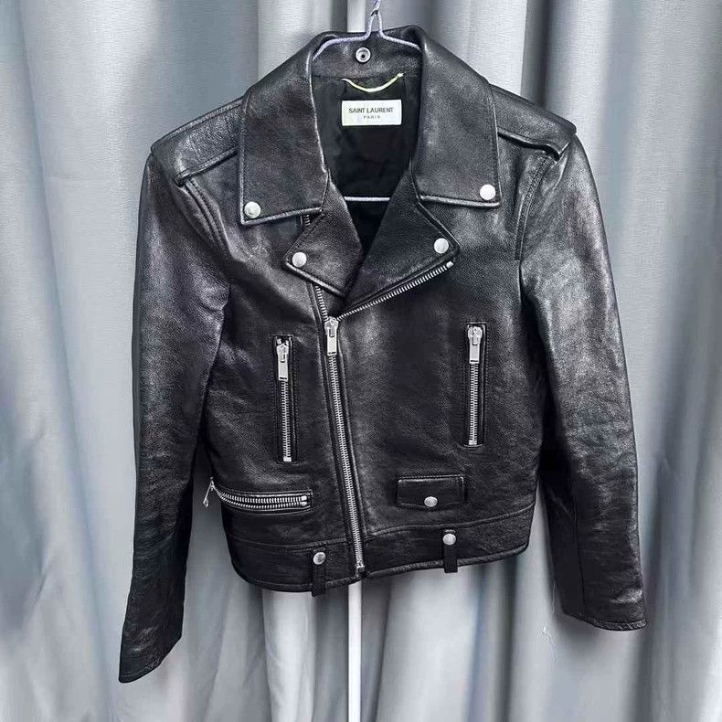 Saint Laurent Paris Saint Laurent ParisSolid zipper biker leather jacket 2504- Size XS / US 0-2 / IT 36-38 - 1 Thumbnail