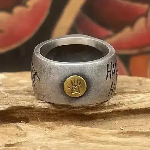 Japanese Brand × Vintage Retro Design Clown Smiley Stainless Steel Ring Size ONE SIZE - 4 Thumbnail