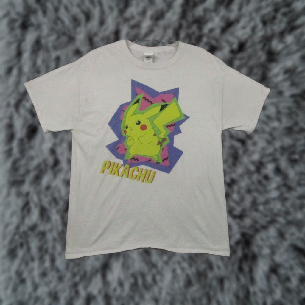 Nintendo Nintendo Pokemon T-Shirt Pikachu White Cotton Short Sleeve Large L Unisex Adults Mens Womens Size US L / EU 52-54 / 3 - 1 Thumbnail