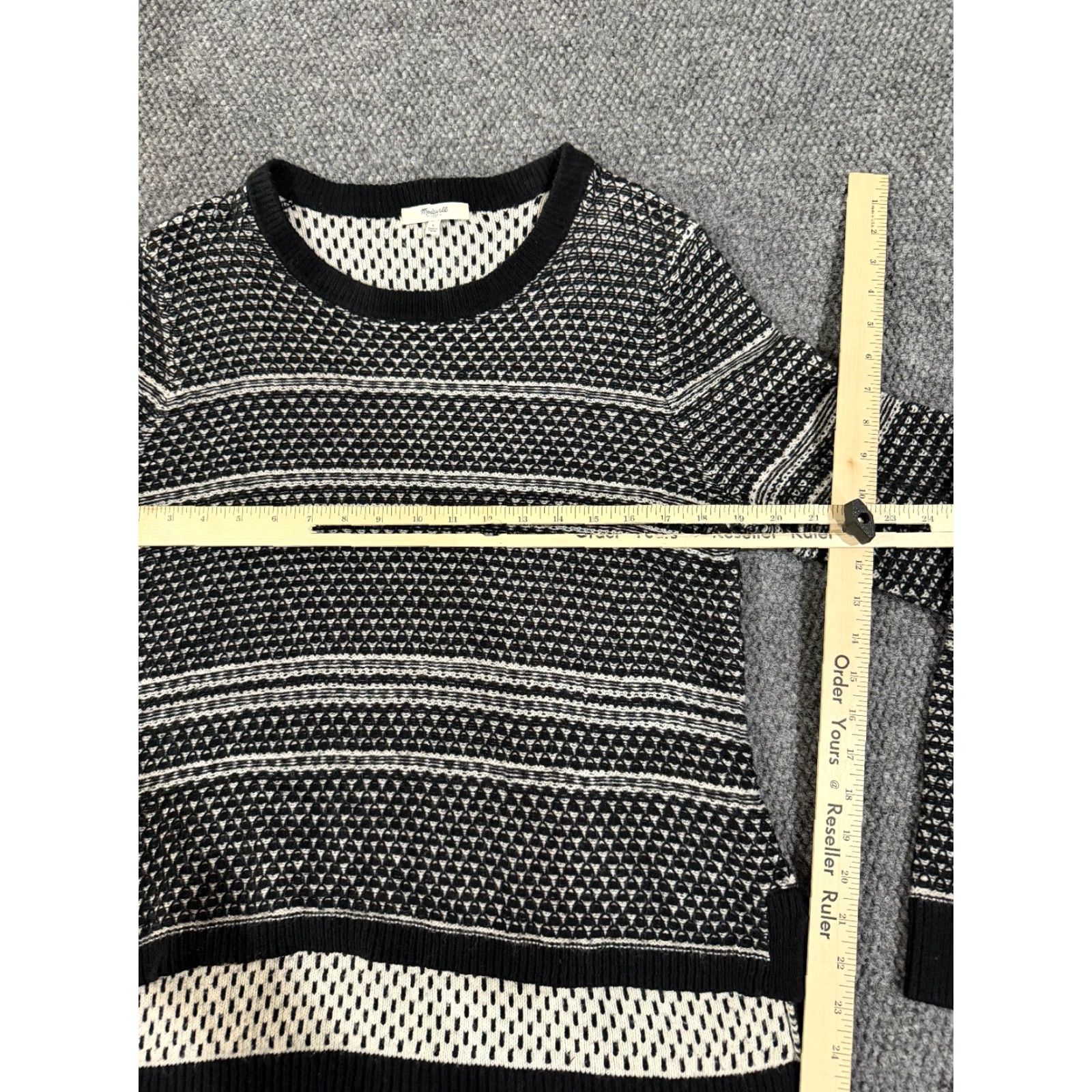 Madewell Madewell Knit Sweater Womens Large Black White Patterned Long Sleeve Casual Size L / US 10 / IT 46 - 4 Thumbnail