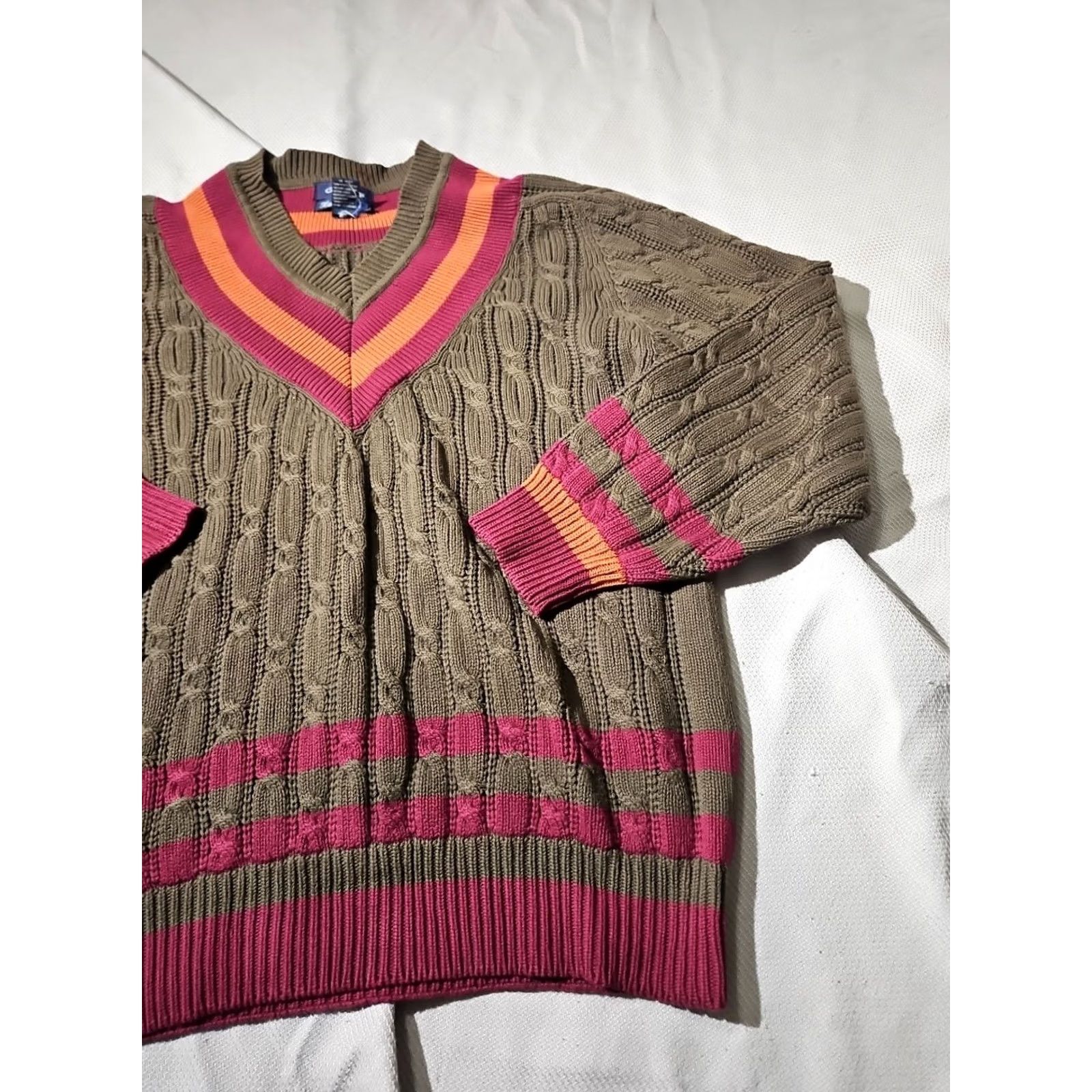 Gant VINTAGE GANT Sweater Mens Large Green Cable-Knit Fisherman 90s Size US L / EU 52-54 / 3 - 5 Thumbnail