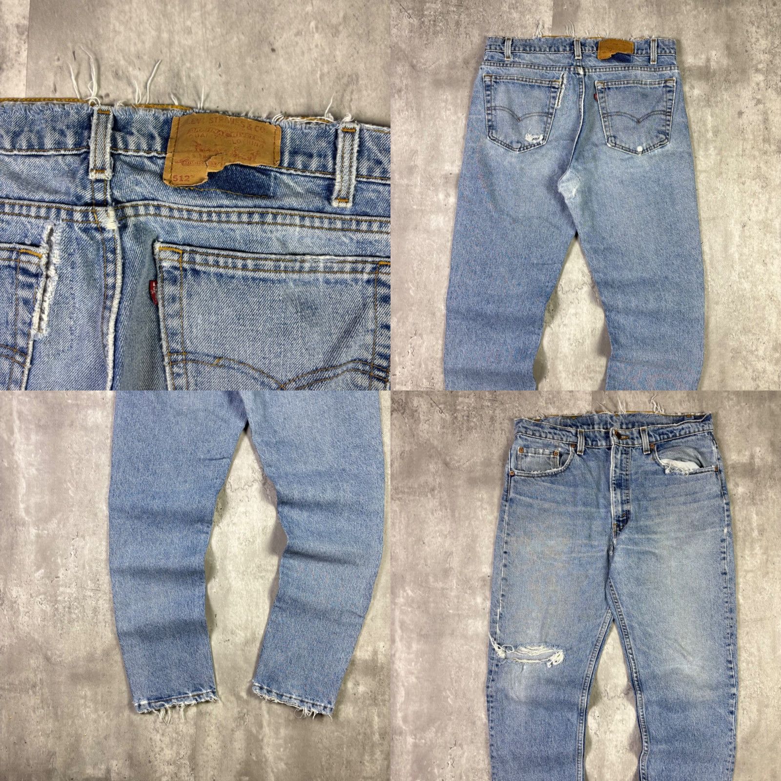 Levi's VINTAGE Levi's 512 Slim Fit Jeans Light Wash Distressed Mens 32x30 Jeans Size US 32 / EU 48 - 8 Thumbnail