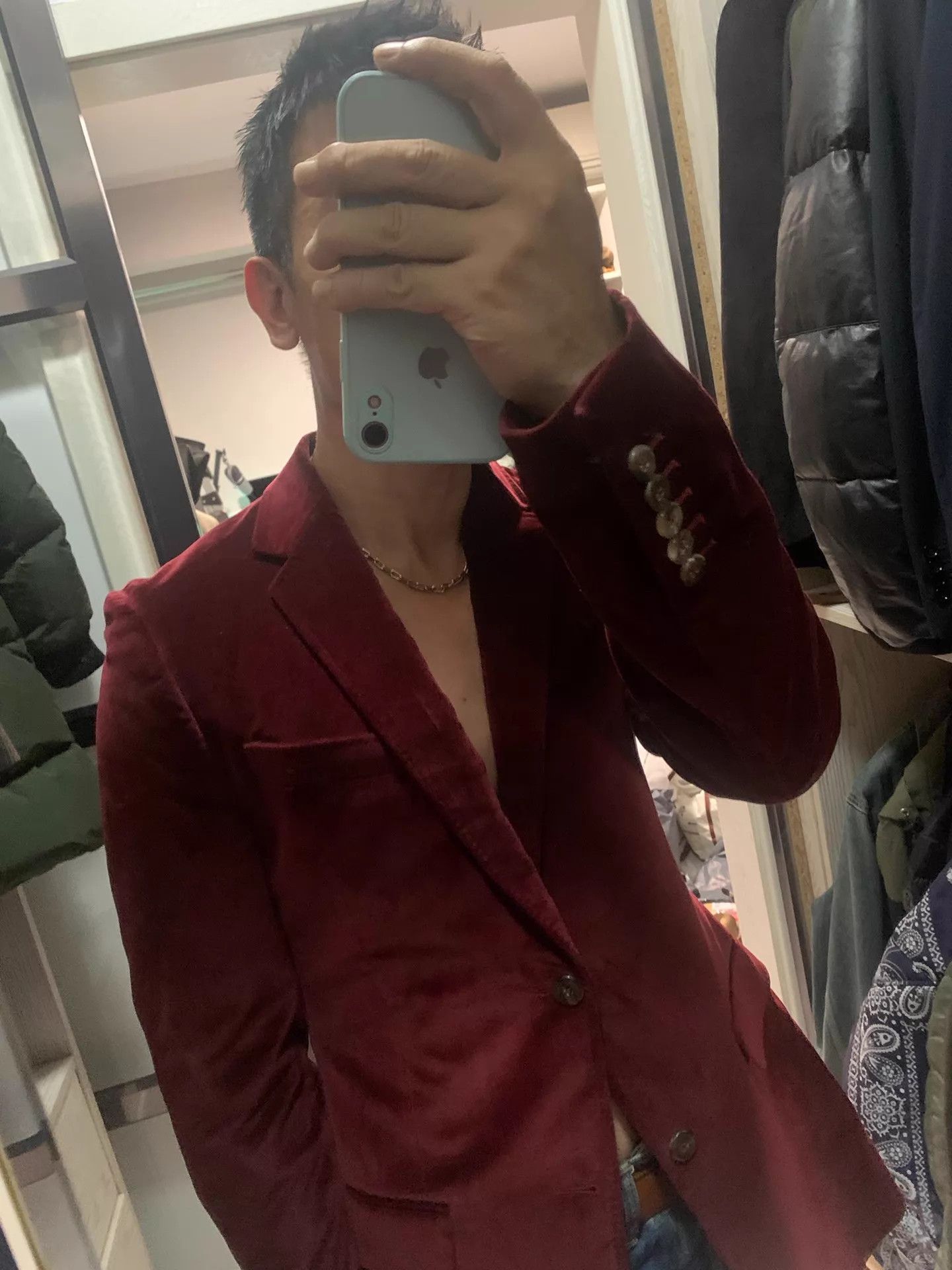 Gucci Gucci Red Velvet Fitted Blazer 46 Excellent Size 46R - 6 Thumbnail