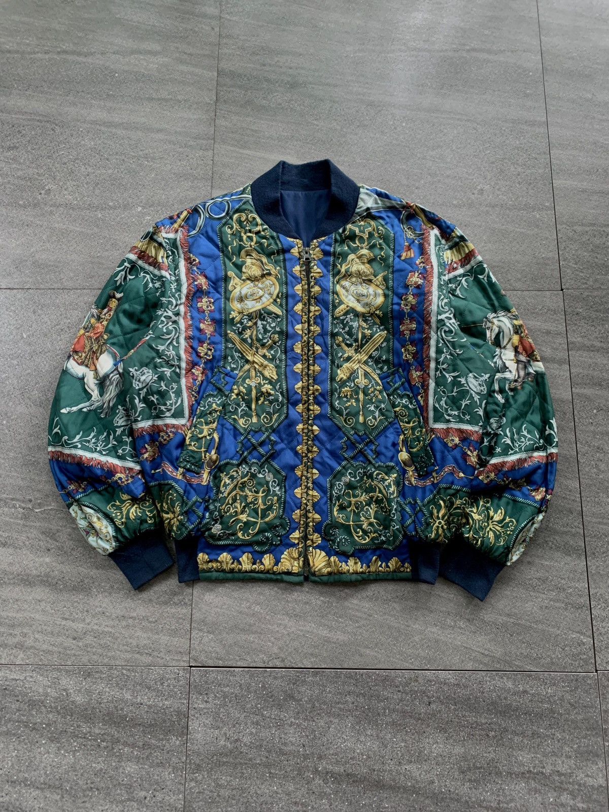 Hermes FREE TAX! 90s Reversible Silk Bomber Jacket Size US S / EU 44-46 / 1 - 3 Thumbnail
