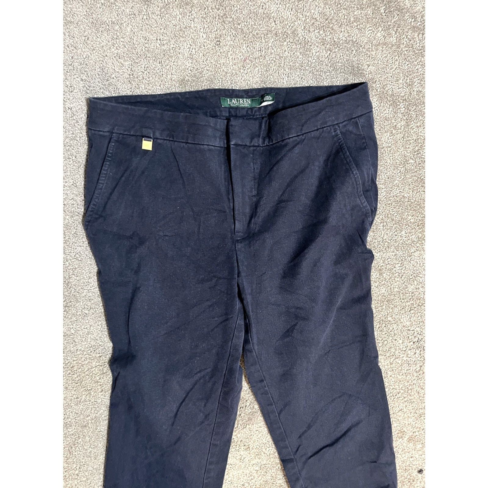Ralph Lauren Lauren Ralph Lauren Pants Women's 6 Navy Blue Stretch Straight Ankle Chino Dress Pants Women 6 Navy Blue Stretch Straight Ankle Chino Size 28" / US 6 / IT 42 - 2 Thumbnail