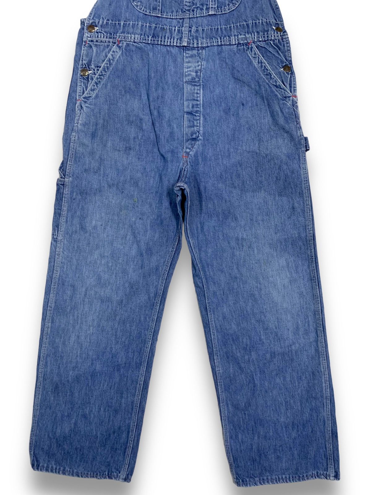 Big Mac Vintage 70s Big Mac Classic Baggy Carpenter Denim Overalls Size US 37 - 9 Thumbnail