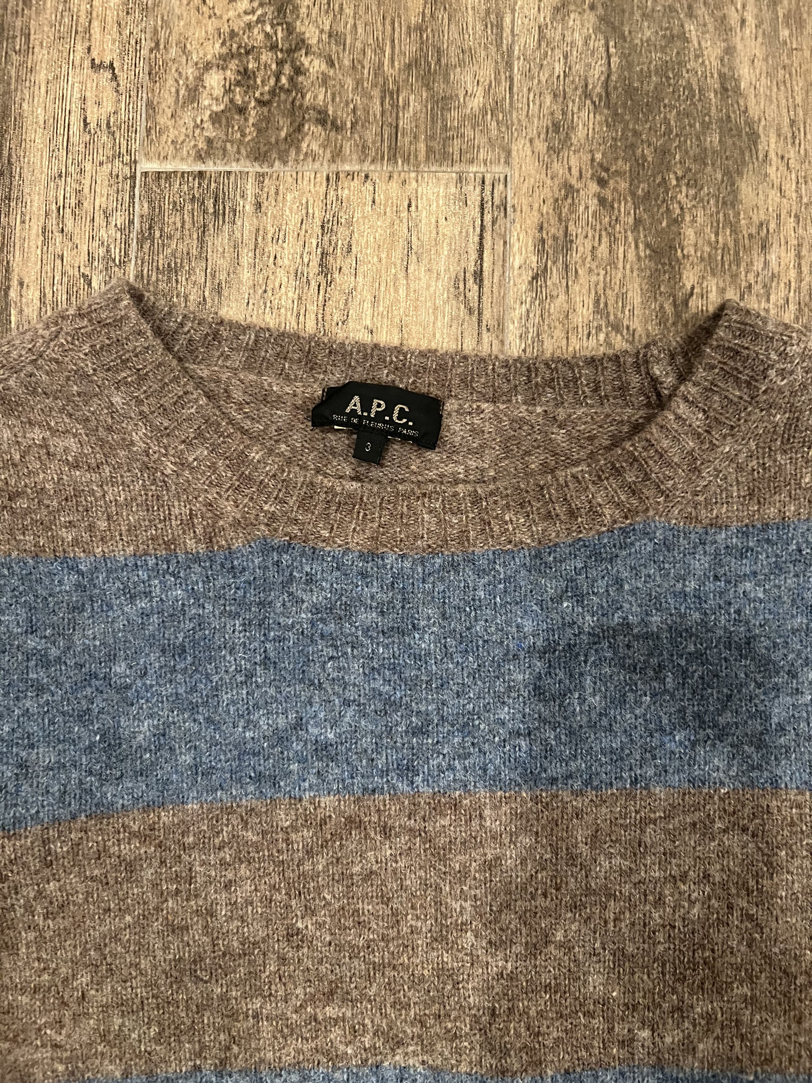 A.P.C. APC Striped Wool Sweater Size US L / EU 52-54 / 3 - 3 Thumbnail