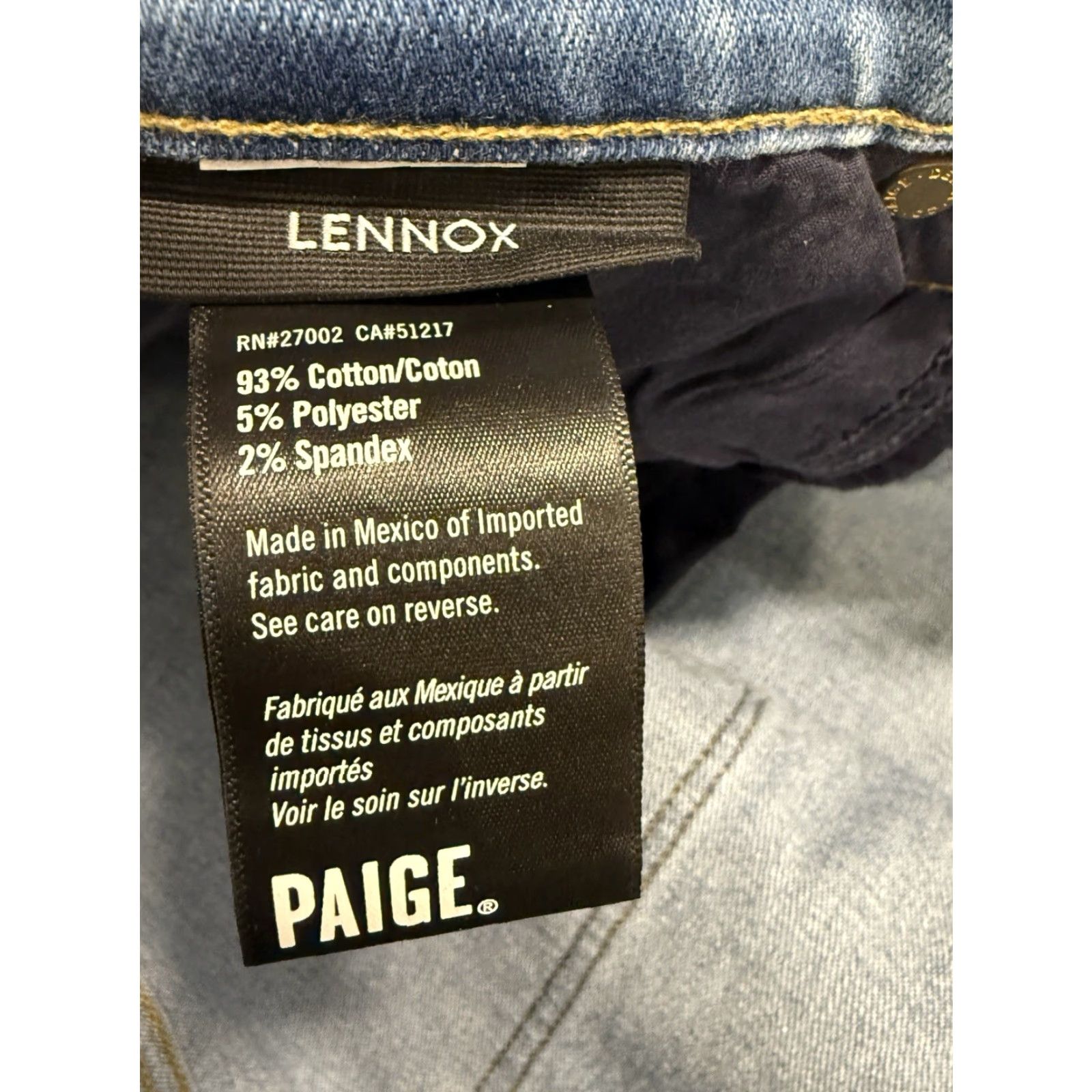 Paige PAIGE Jeans Mens 40x33 Blue Straight Stretch Casual Denim Size US 40 / EU 56 - 6 Thumbnail