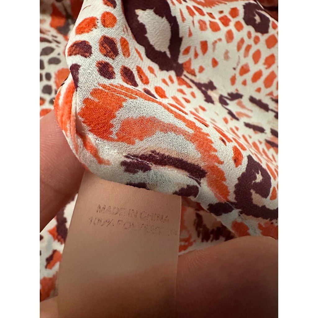 Vince Camuto Vince Camuto orange abstract sheer blouse size M Size M / US 6-8 / IT 42-44 - 4 Thumbnail