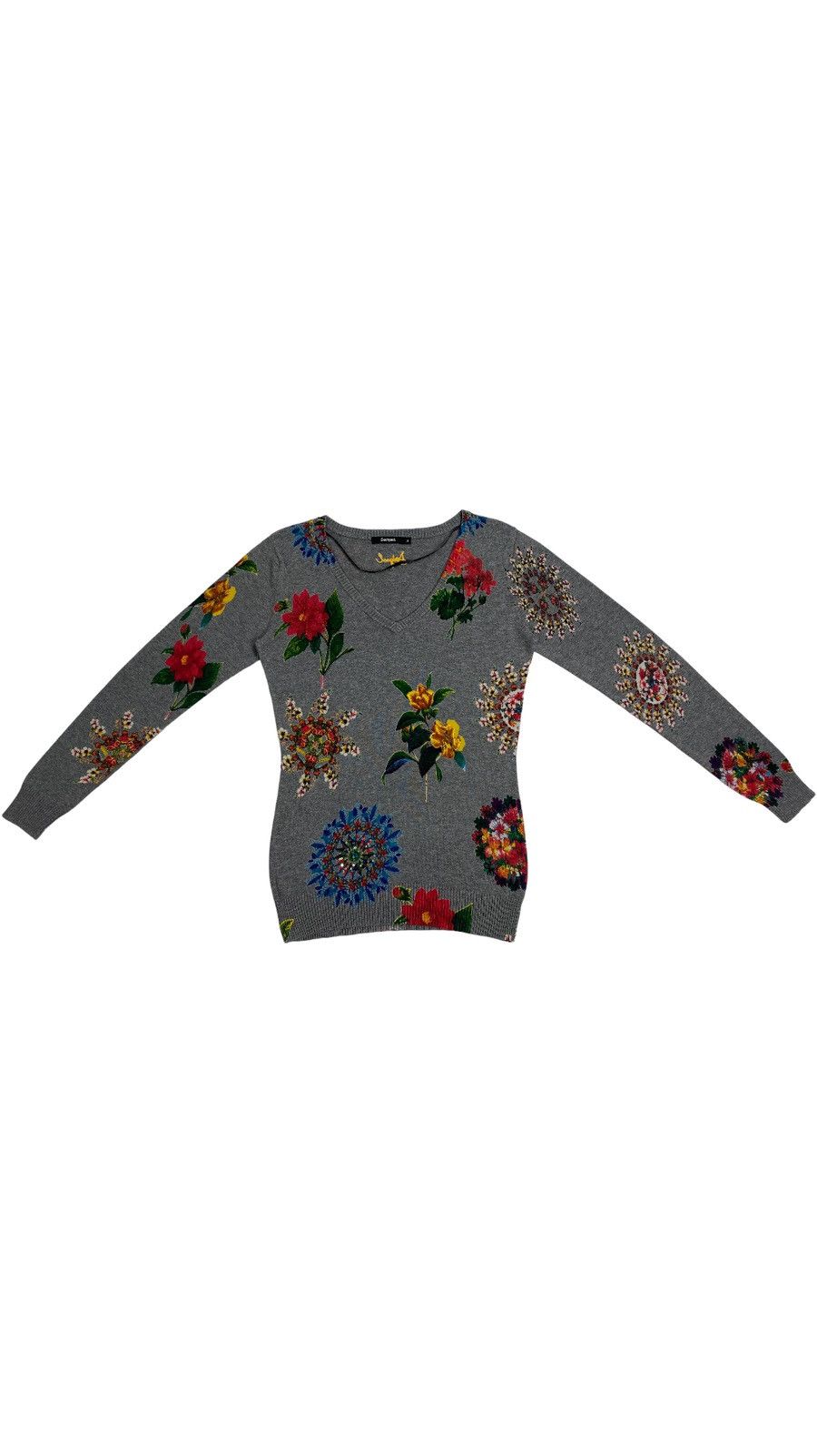 Desigual 🔥LASTDROP🔥Y2K Style Desigual Flowers Multicolor Thin Sweater Size M / US 6-8 / IT 42-44 - 2 Thumbnail