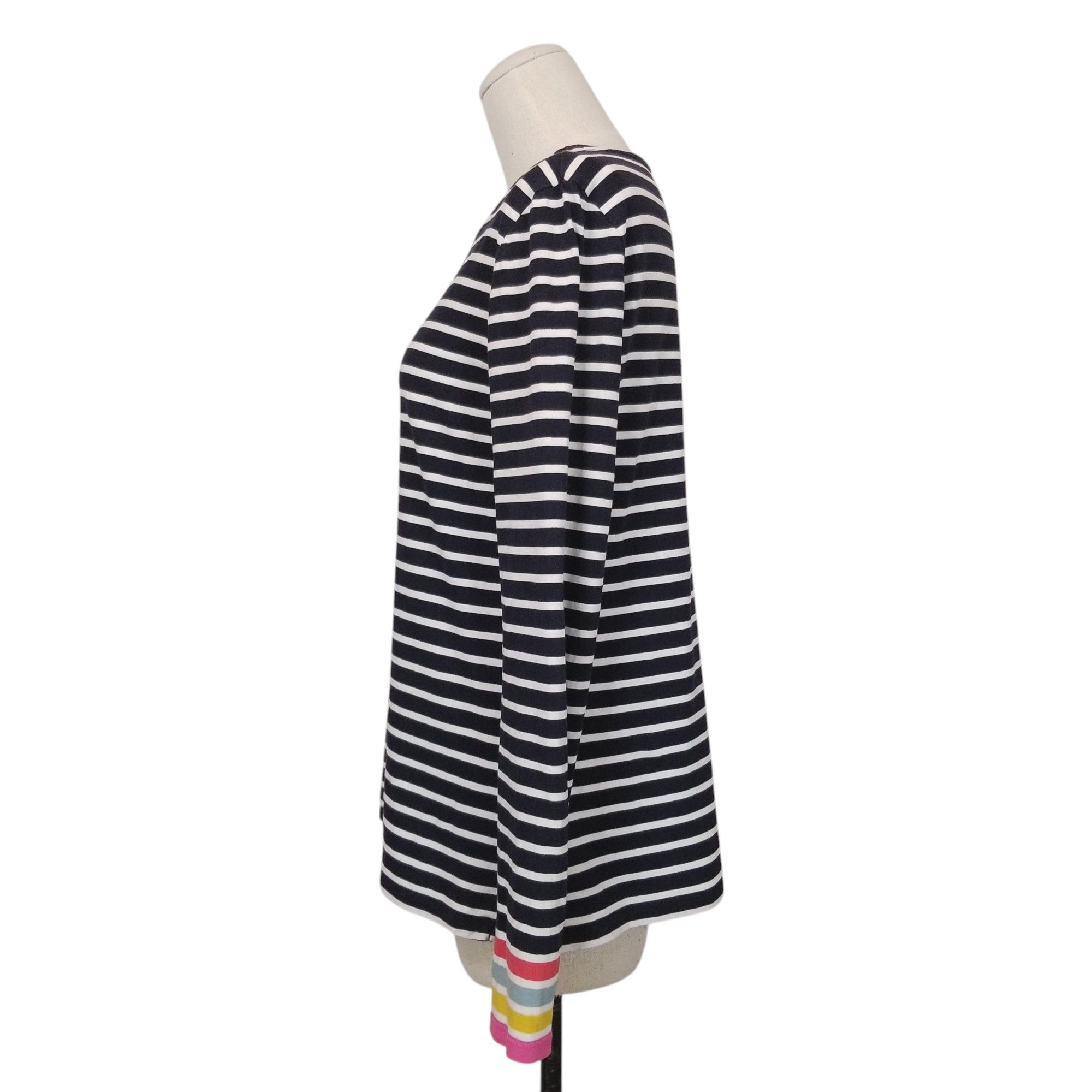 Boden Striped Long Sleeve Tee Ranbow Cuffs Size M / US 6-8 / IT 42-44 - 2 Thumbnail