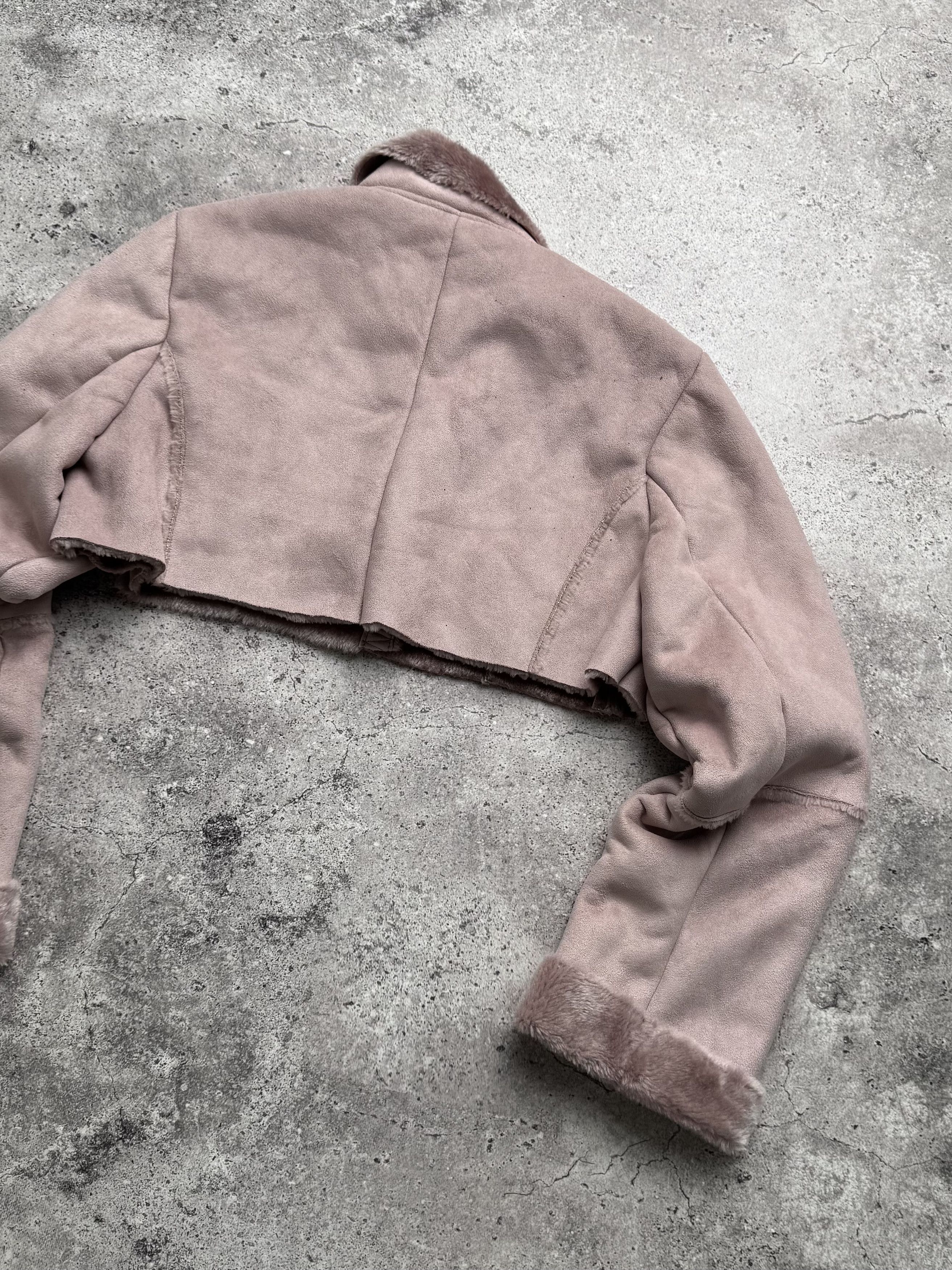 Vintage Vintage Cropped Faux Sheepskin Jacket C2(V488) Size L / US 10 / IT 46 - 7 Thumbnail