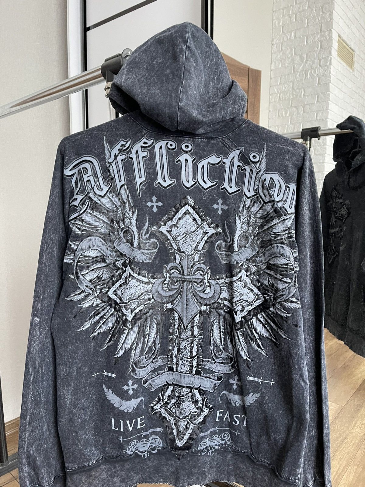 Affliction Affliction Live Fast Vintage Hoodie Pullover Y2K Logo Size US M / EU 48-50 / 2 - 4 Thumbnail