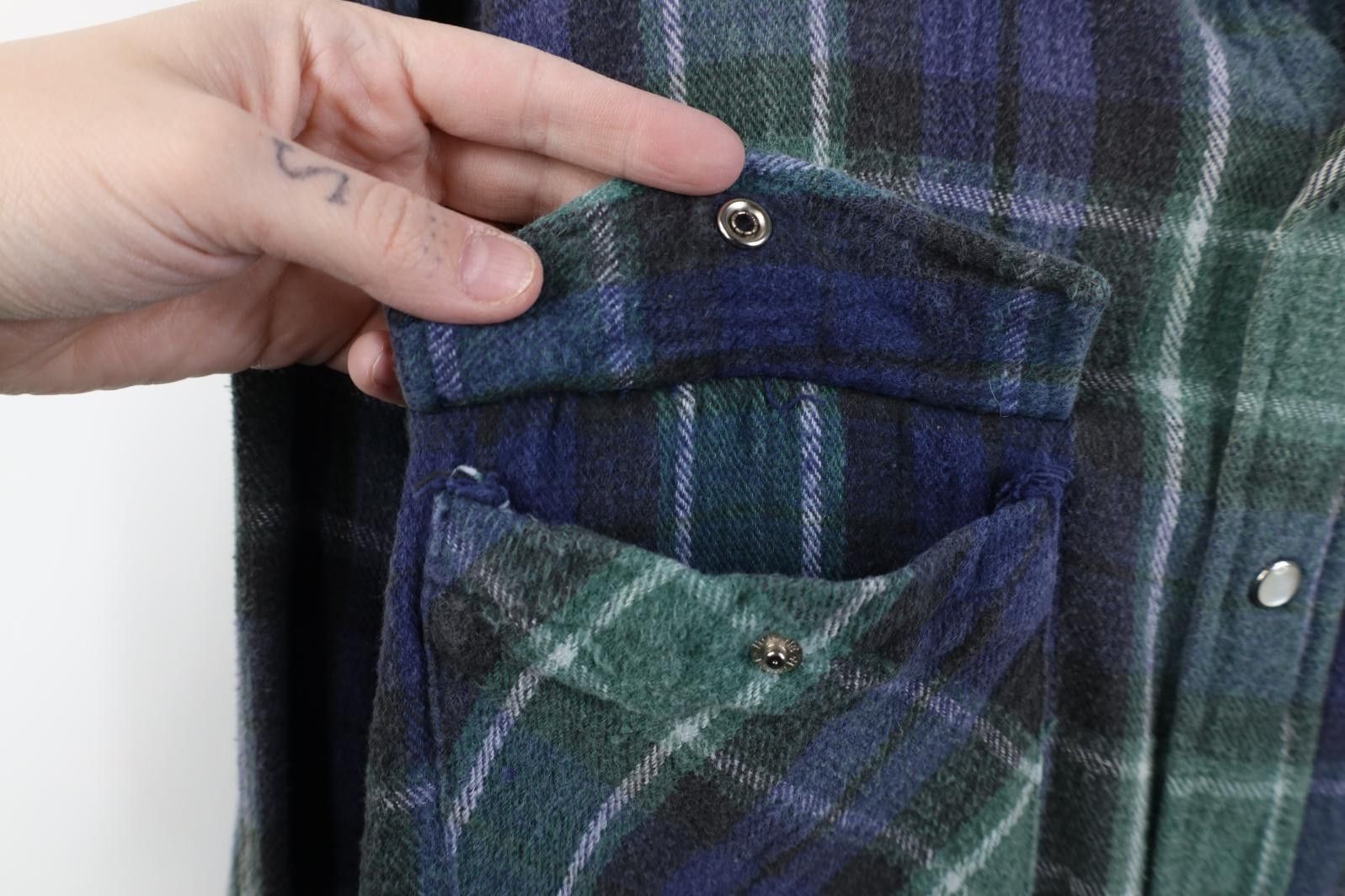 Vintage Vintage 90s Streetwear Heavyweight Snap Button Flannel Shirt Size US XL / EU 56 / 4 - 7 Thumbnail