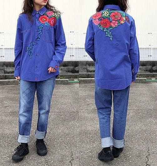 Japanese Brand Bohemians Garden Patchwork Chambray Shirt Size US S / EU 44-46 / 1 - 16 Thumbnail