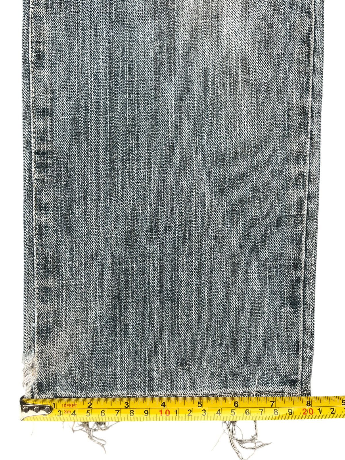 Edwin × Japanese Brand × KMRii Vintage Japanese Brand Blue Washed Straight Frayed Leg Jeans Size US 29 - 14 Thumbnail