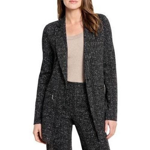 NIC+ZOE NIC+ZOE Dotty Grid Zip Jacket Womens XS Black Knit Career Po Size XS / US 0-2 / IT 36-38 - 15 Thumbnail