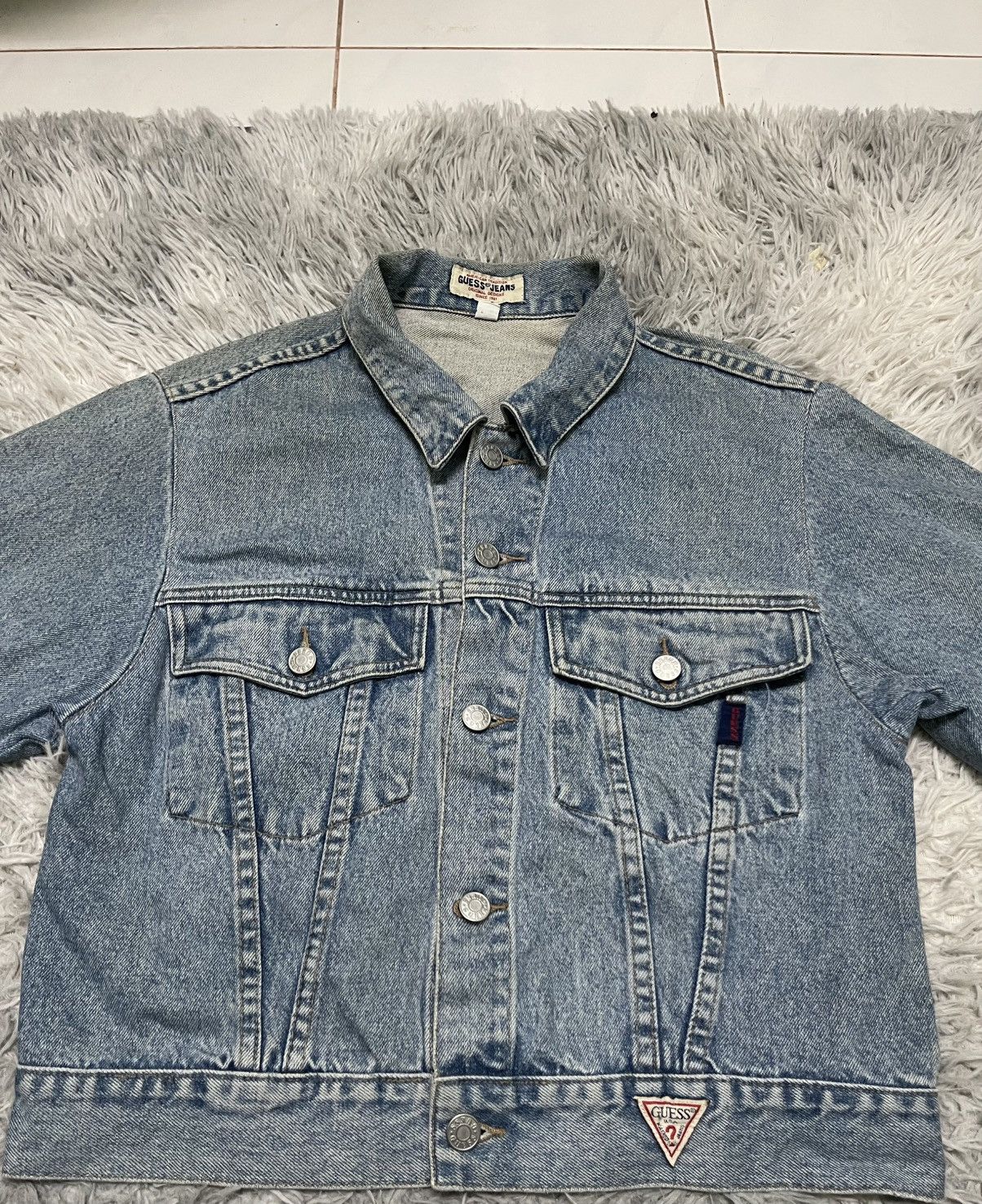 Guess 90s GUESS DENIM TRUCKER JACKET RARE DESIGN Size S / US 4 / IT 40 - 9 Thumbnail