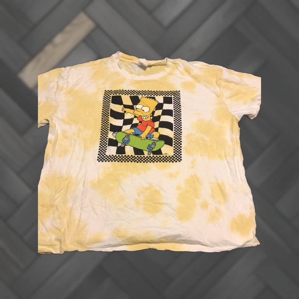 Vintage VINTAGE The Simpsons Bart Shirt Mens L Tie Dye Checkered Skater Streetwear Size US L / EU 52-54 / 3 - 1 Thumbnail