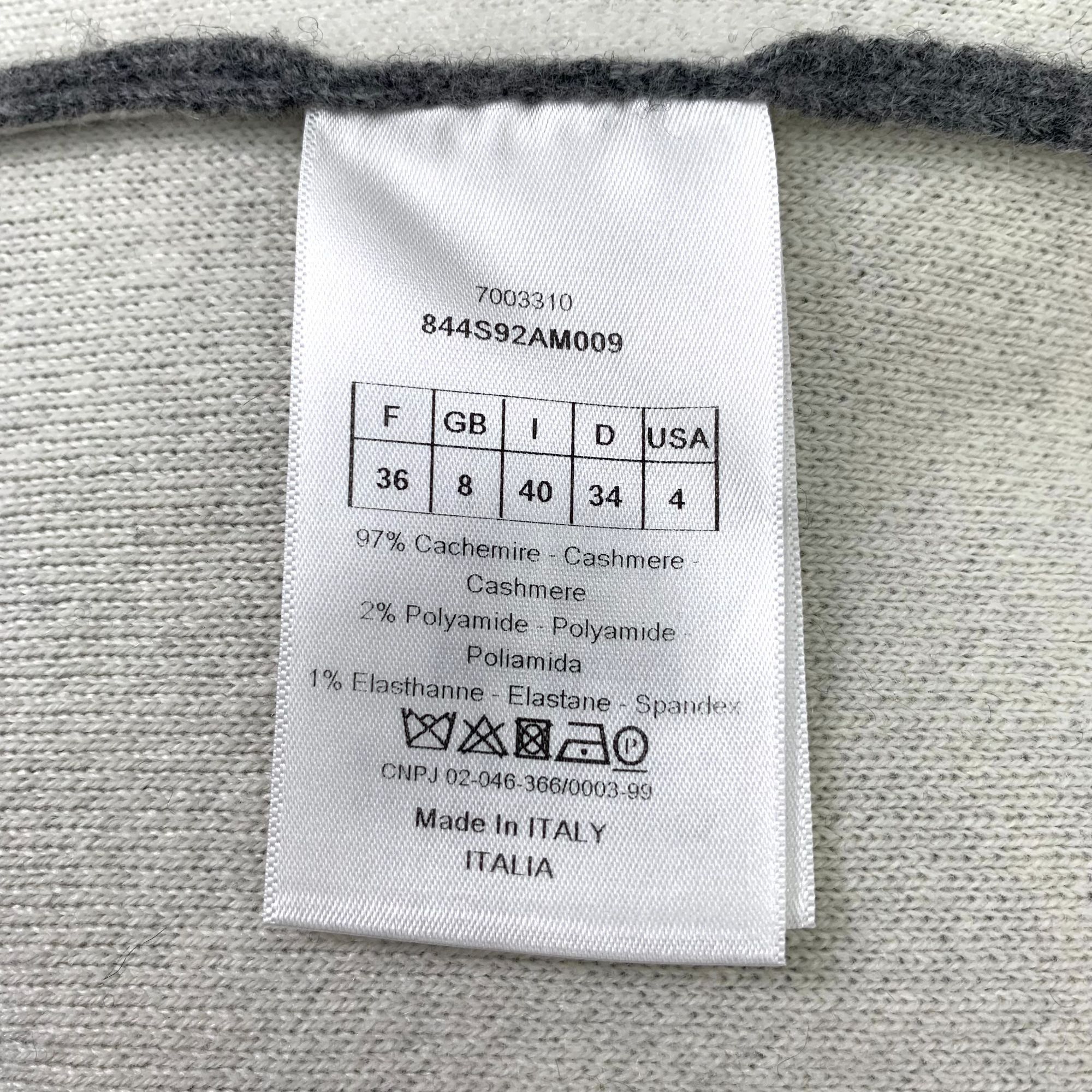 Dior Christian Dior Grey Cashmere Hooded Long-Sleeve Sweater Size Size XS / US 0-2 / IT 36-38 - 4 Thumbnail