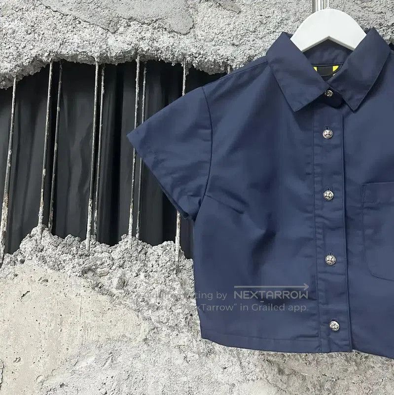 Chrome Hearts Chrome Hearts Casual Summer Blue Crop Shirt . Size XS / US 0-2 / IT 36-38 - 3 Thumbnail