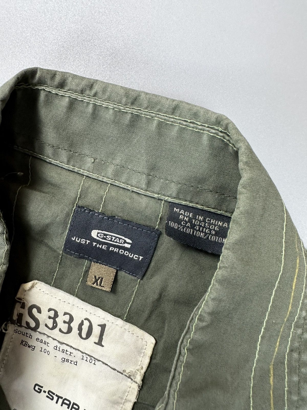 G-Star Khaki Striped Button Shirt Jungle Style G-Star Raw Size US L / EU 52-54 / 3 - 7 Thumbnail