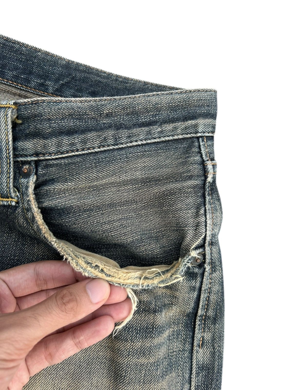 Kapital Vintage Edwin 505z Selvedge Rusty Distressed Denim Jeans Size US 34 / EU 50 - 7 Thumbnail