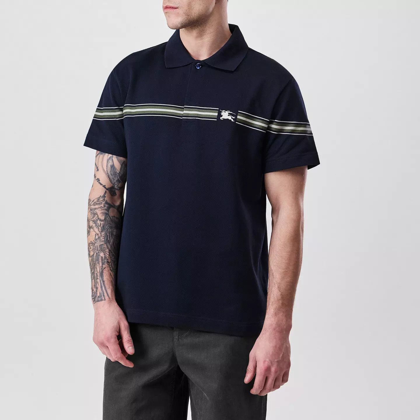 Burberry o1g2r1mq0426 Ekd Stripe Polo Shirt in Navy Size US S / EU 44-46 / 1 - 2 Thumbnail