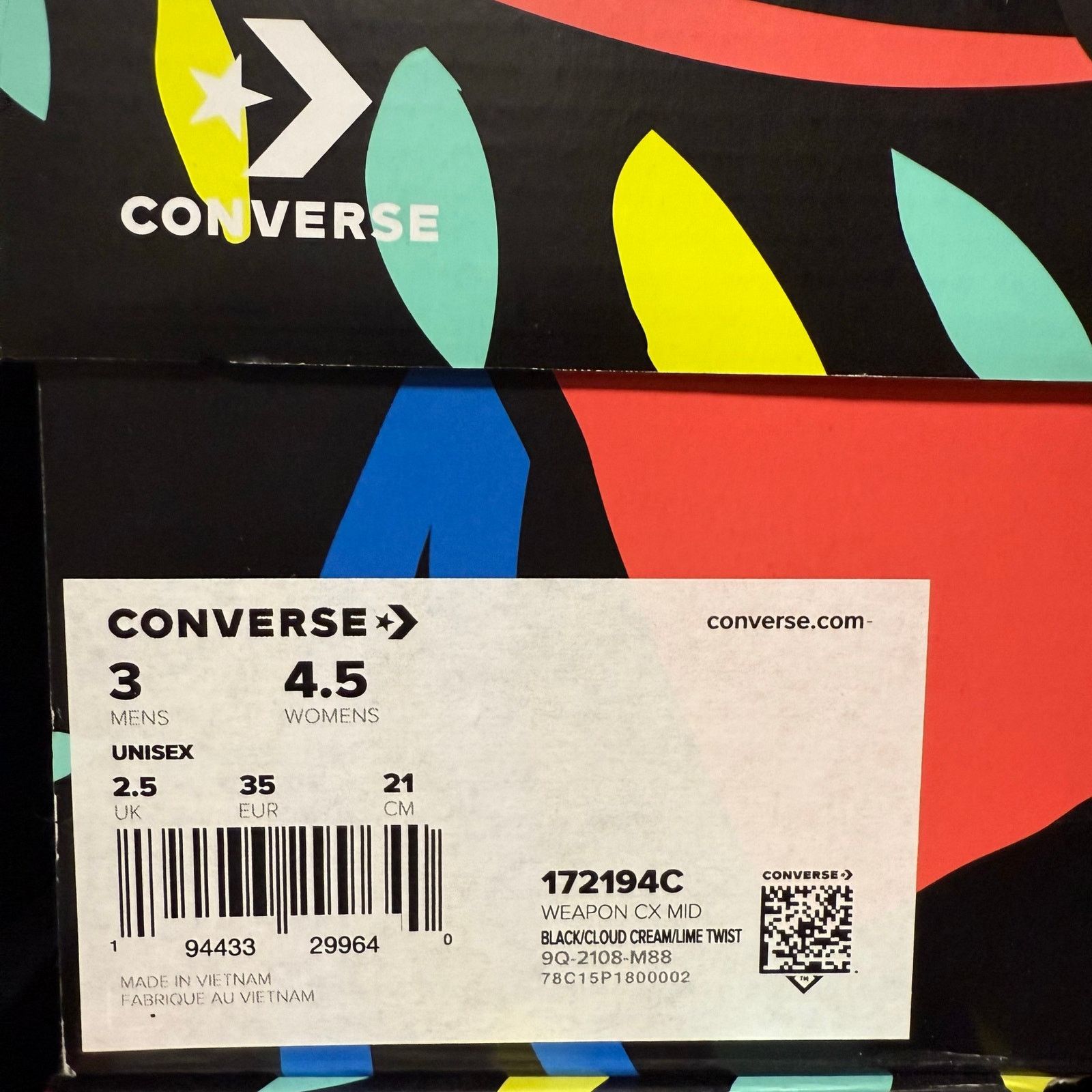 Converse CONVERSE X PEACE UNITY WOMEN’S 4.5 CX WEAPON MID RETRO SNKR Size US 4.5 / IT 34.5 - 8 Thumbnail