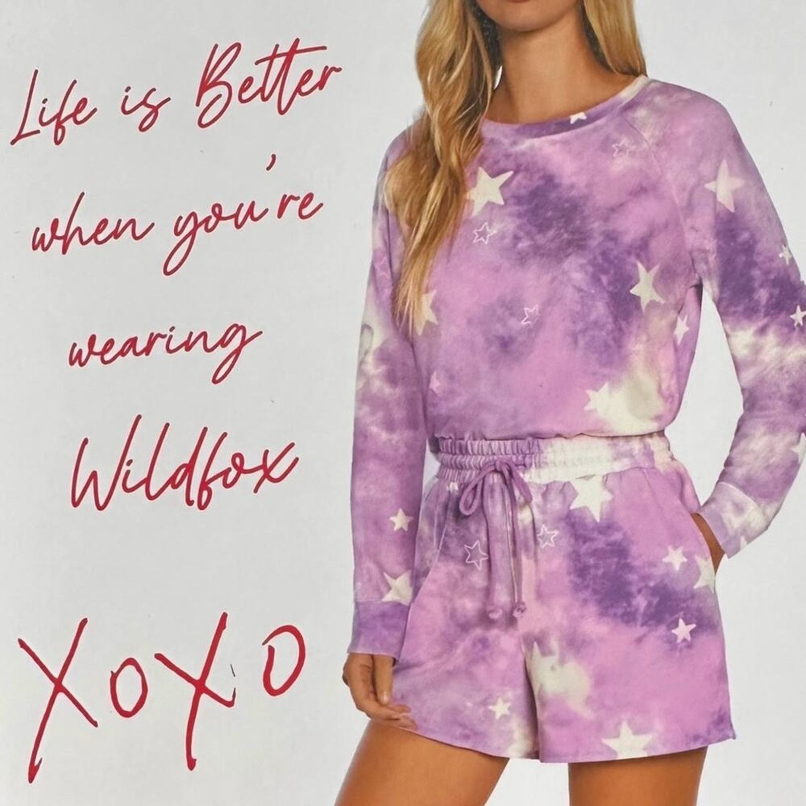 Wildfox Wildfox Soft Sweatshirt Short Lounge Set PJs Purple Size L Size L / US 10 / IT 46 - 7 Thumbnail