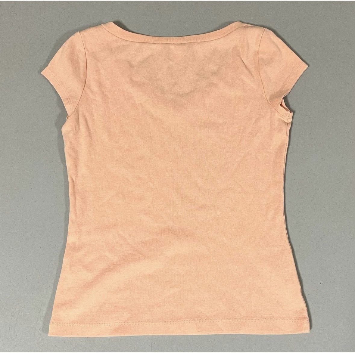 Ann Taylor Orange Pastel Solid V-Neck Short Sleeve Tee T-Shirt Top XS ✨ Size XS / US 0-2 / IT 36-38 - 4 Thumbnail