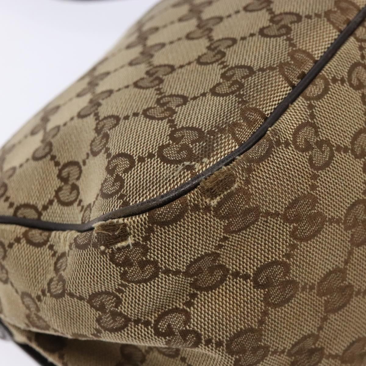 Gucci GUCCI GG Canvas Shoulder Bag Beige Silver Brown Size ONE SIZE - 13 Thumbnail